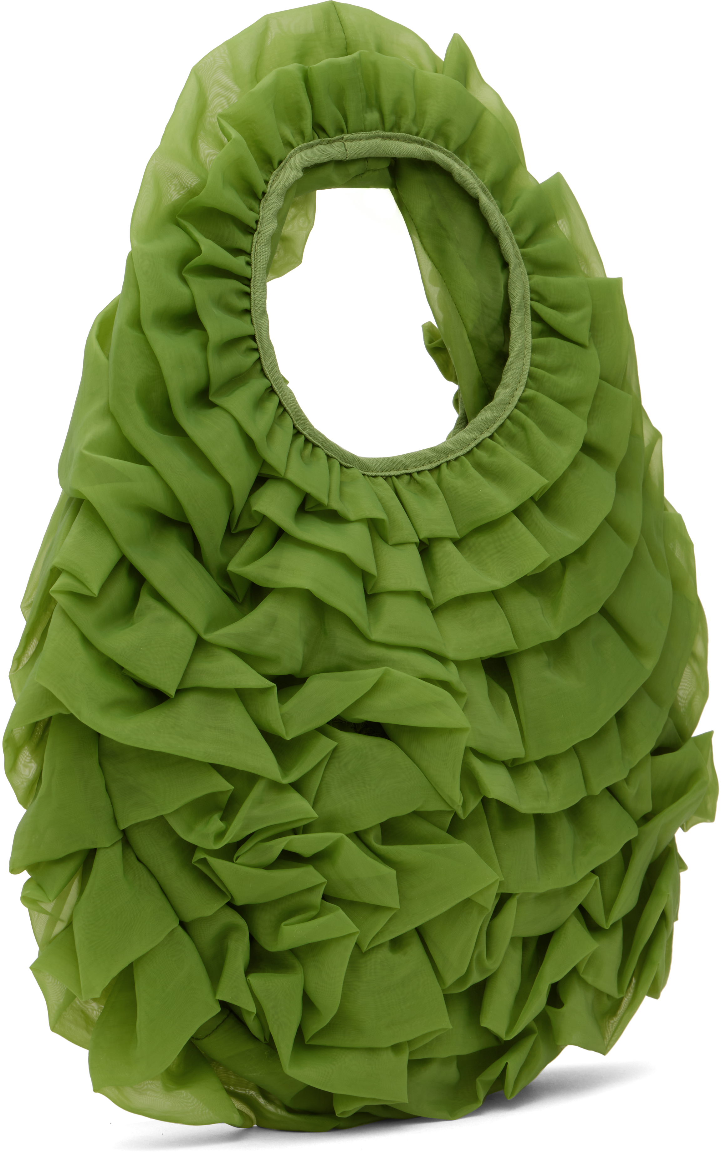 Sandy Liang Green Napa Bag In Chartreuse