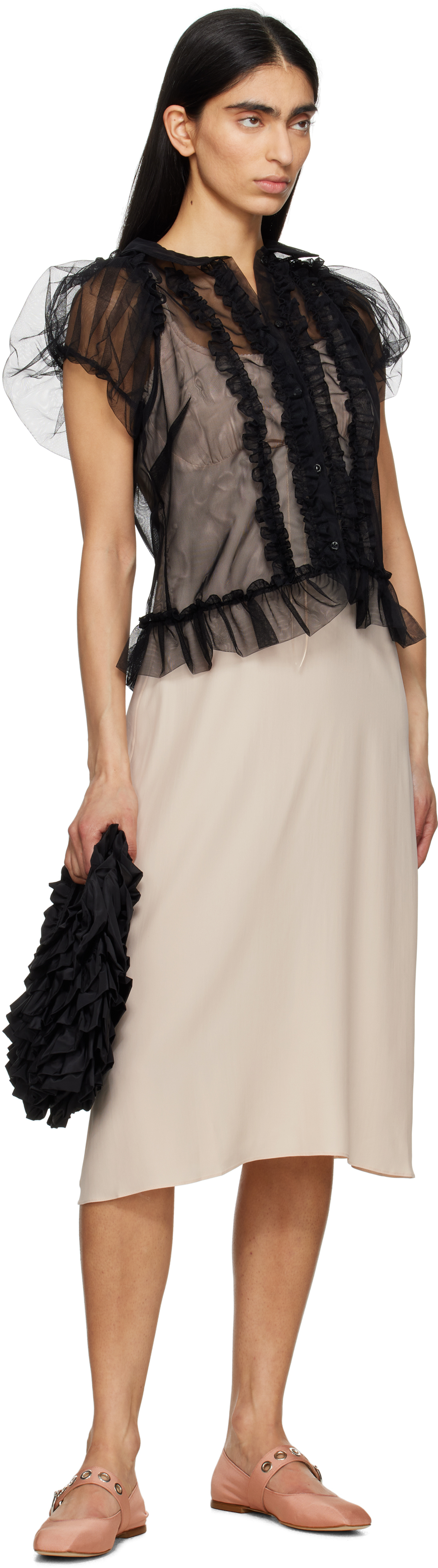 Sandy Liang Black Napa Bag In Black