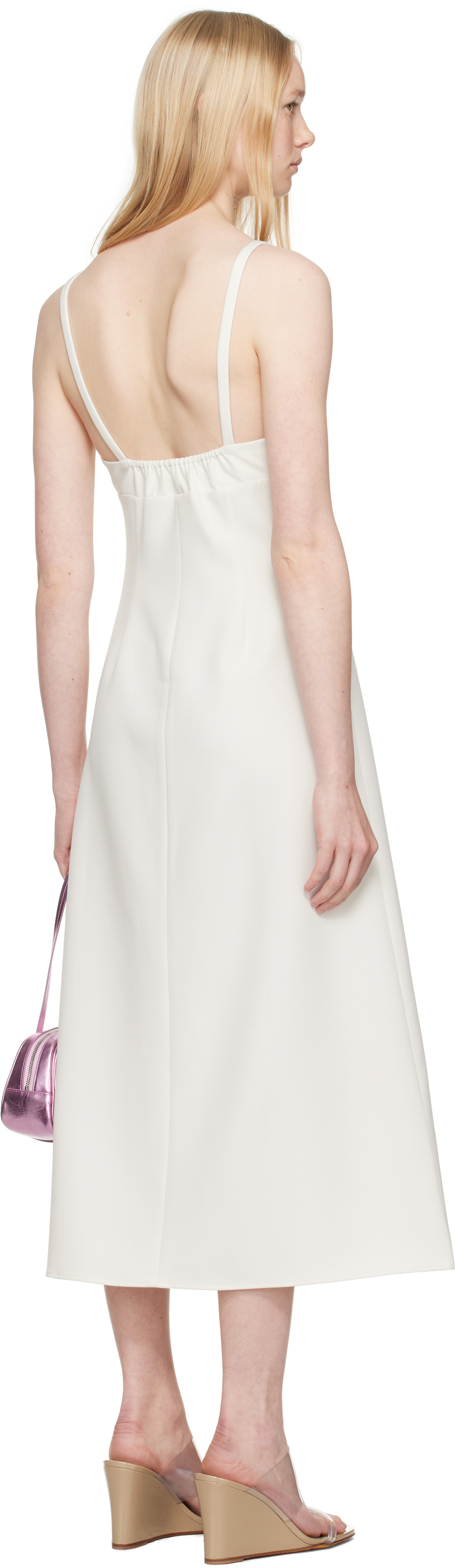 Sandy Liang Off-white Pilton Midi Dress