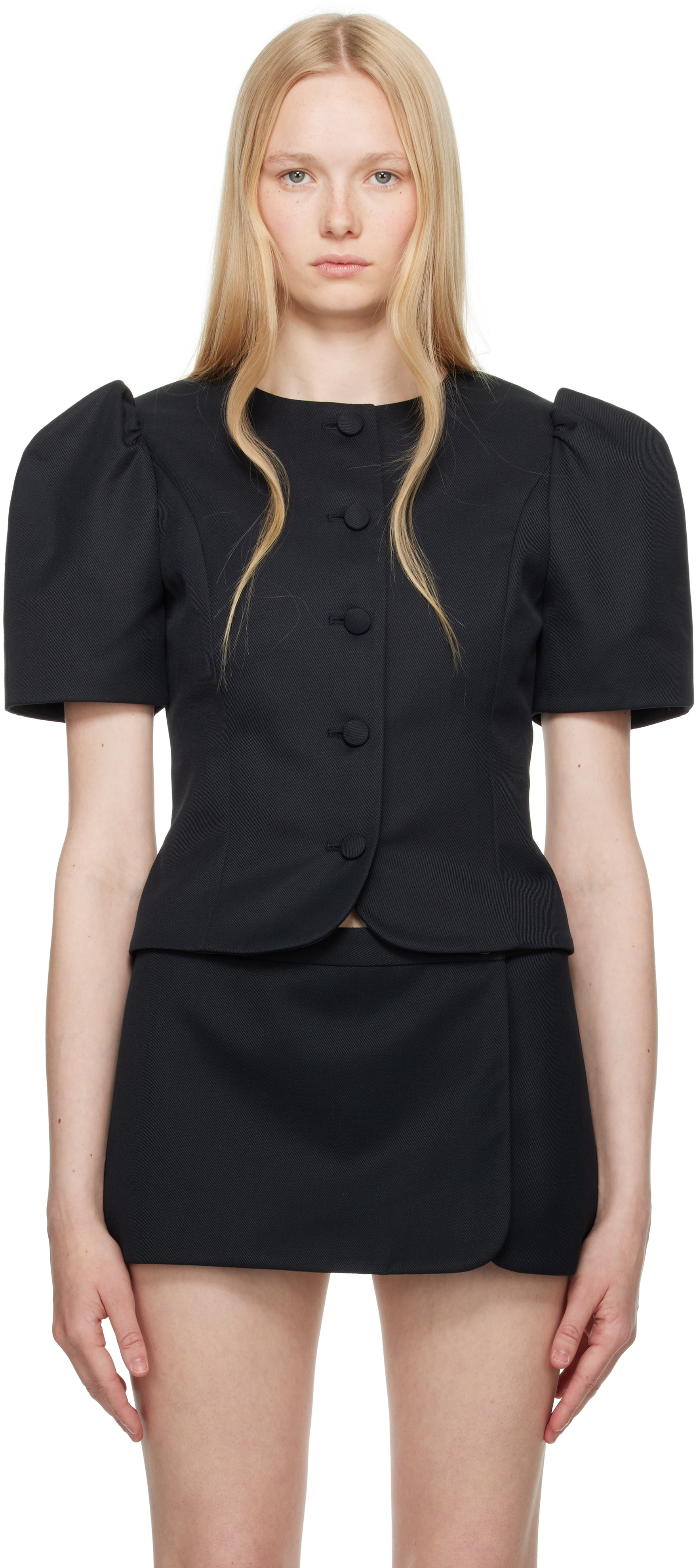 Sandy Liang Black Bonny Blouse