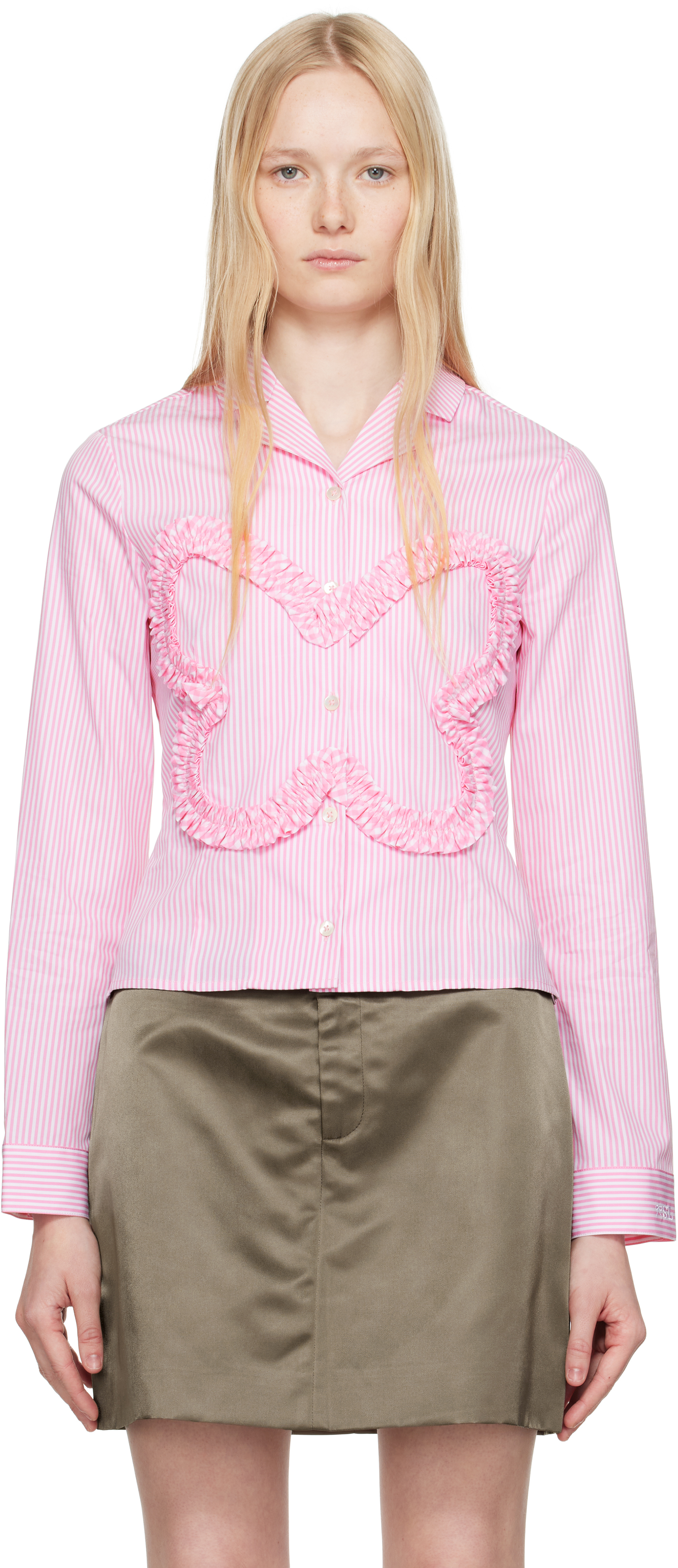 10/9終了SANDY LIANG Pink Papillon Shirt Pink Papillon Shirt by Sandy Liang on Sale