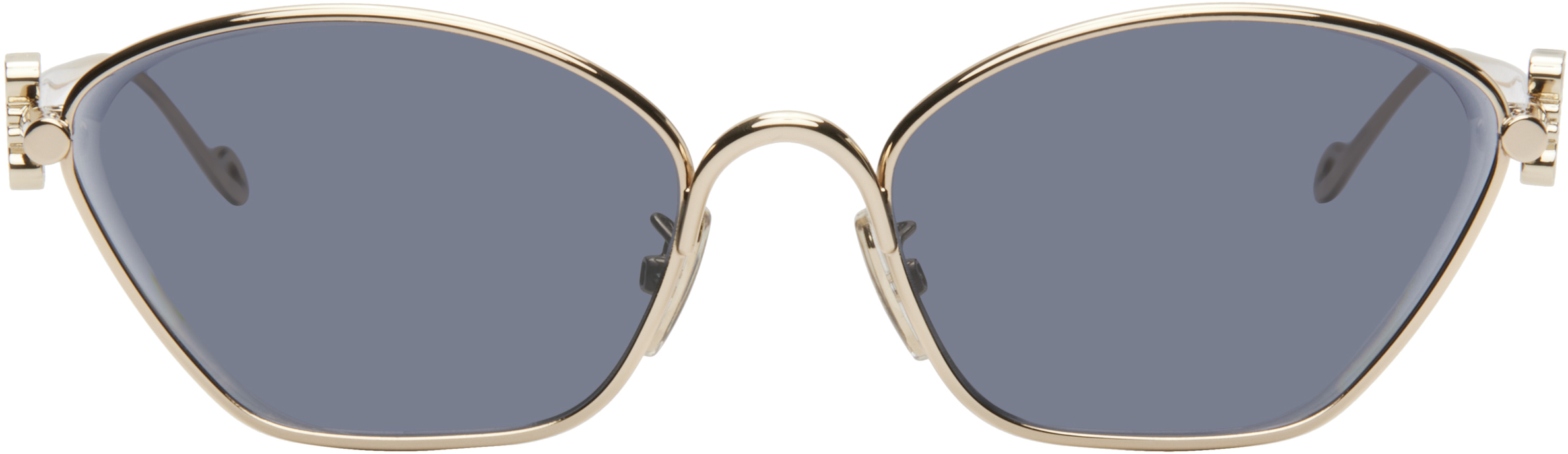 Gold Anagram Hexagonal Sunglasses