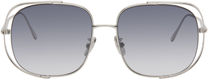 Silver Cutout Square Sunglasses