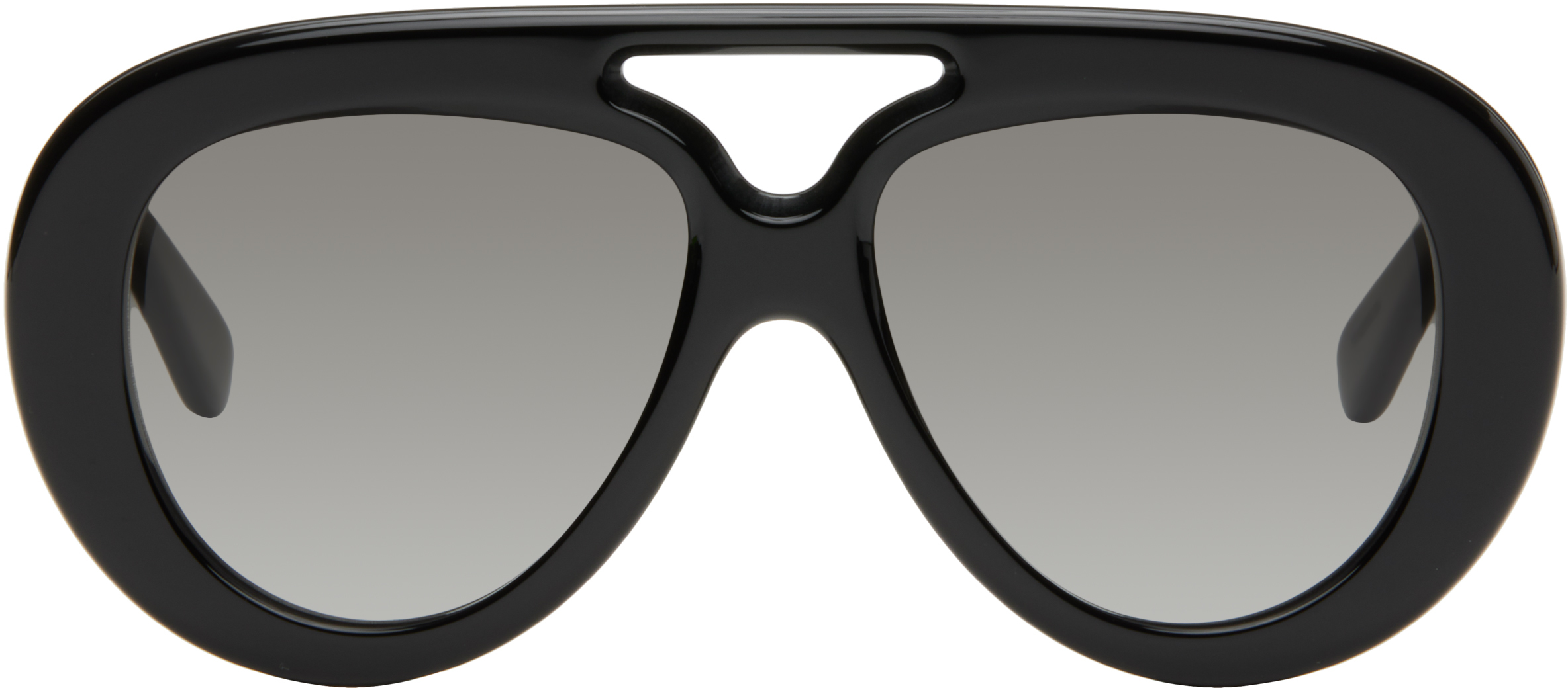 Black Round Spoiler Aviator Sunglasses