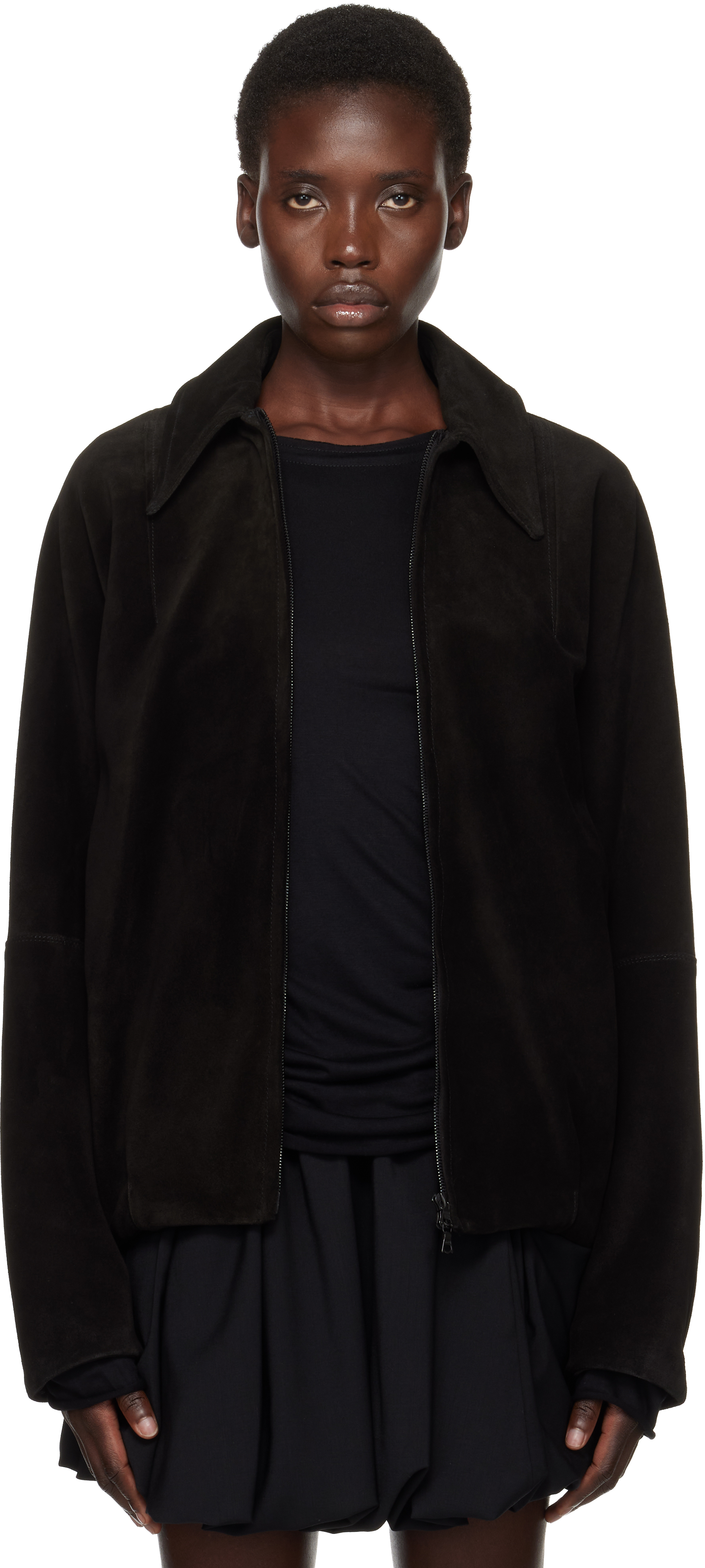Black Pigskin Suede Jacket