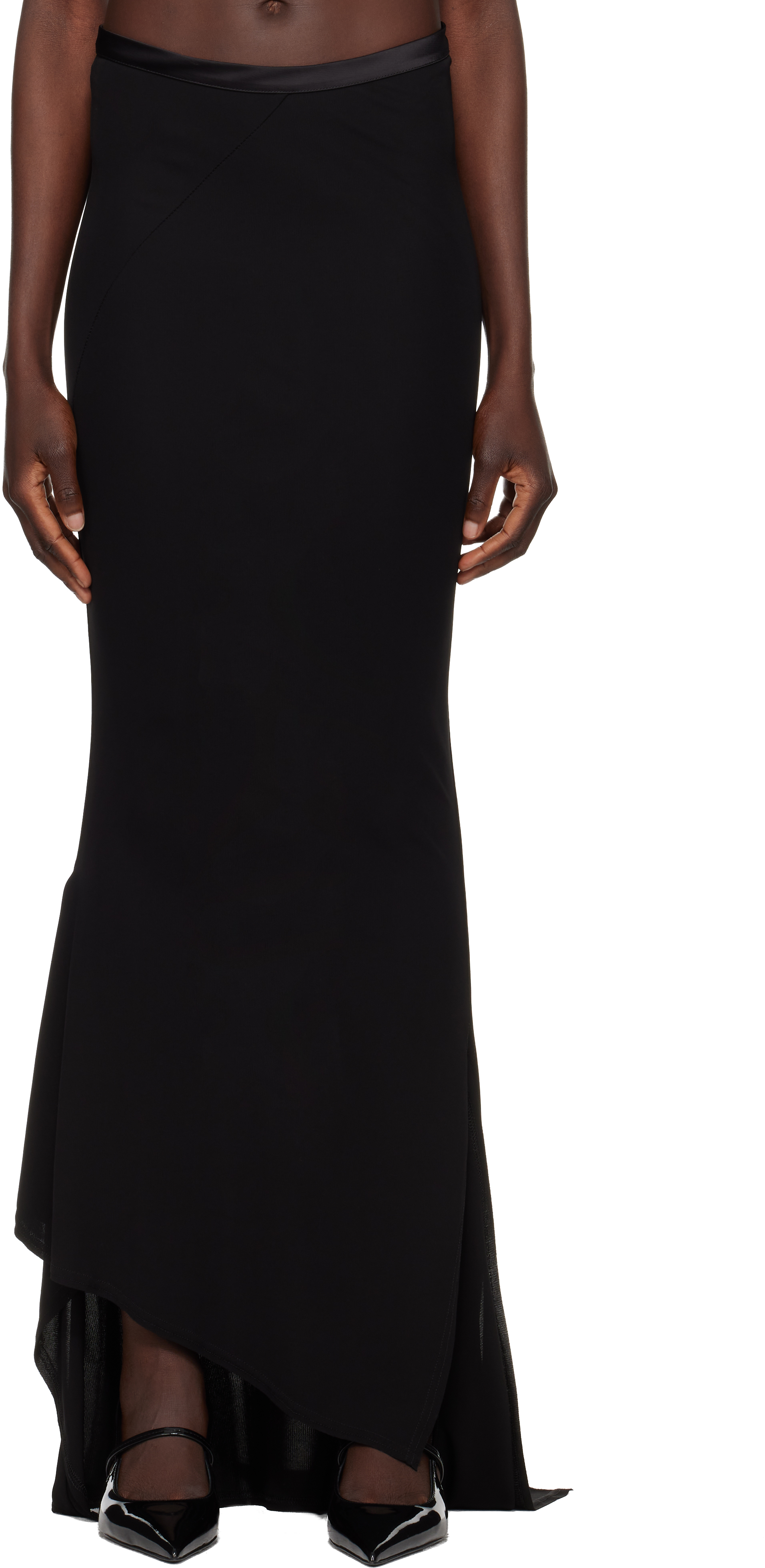 Black Fishtail Maxi Skirt