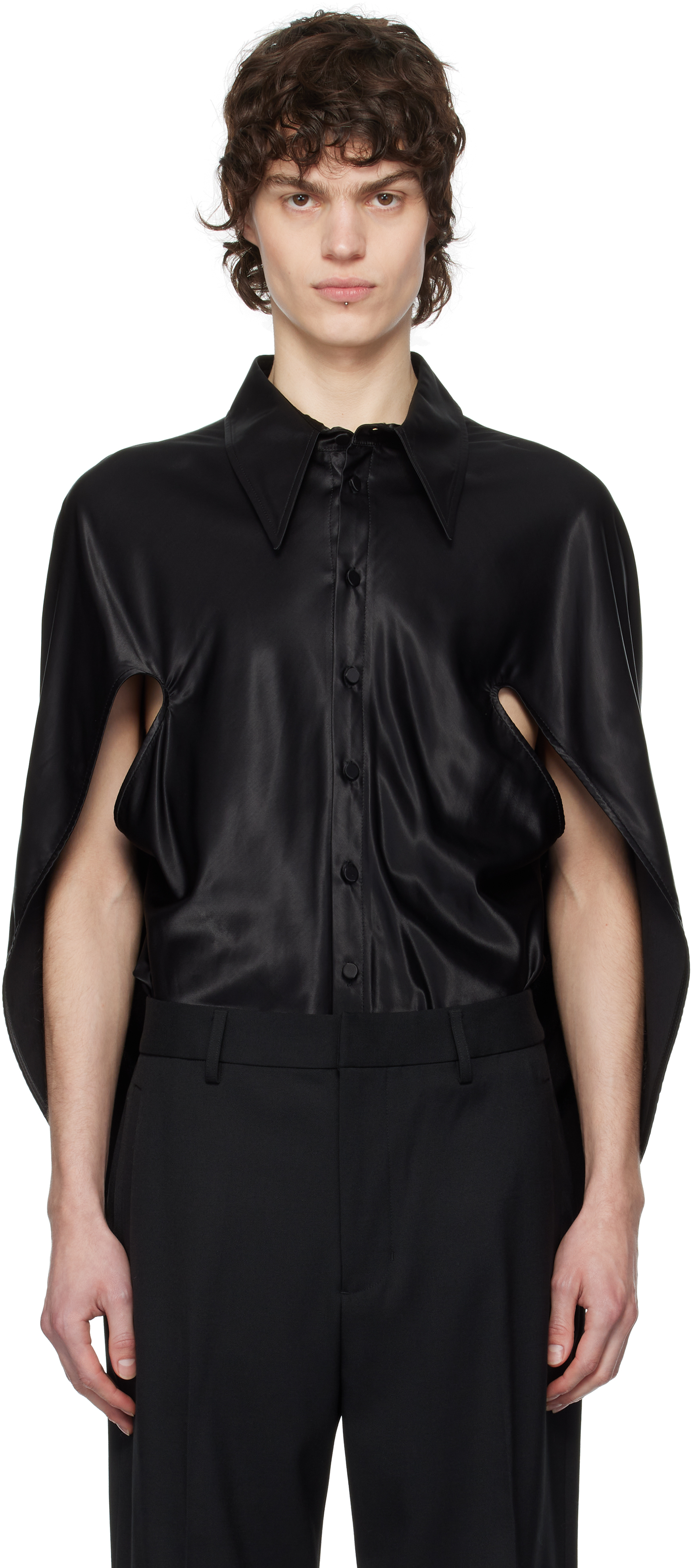 Black Open Arm Shirt