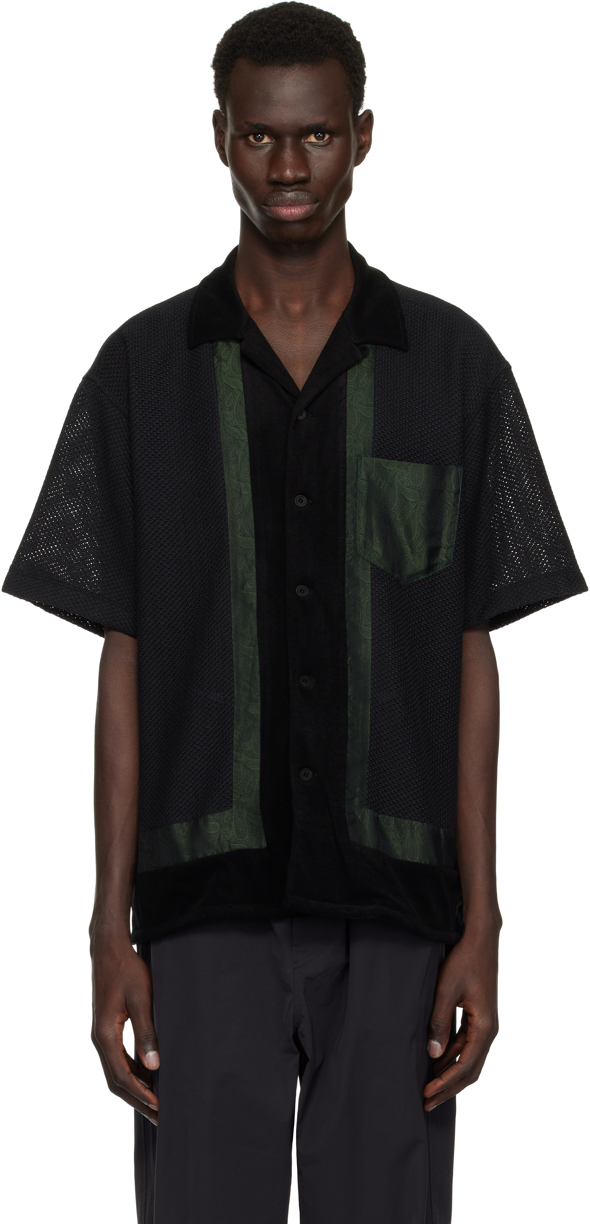 Black Raschel Mesh Shirt