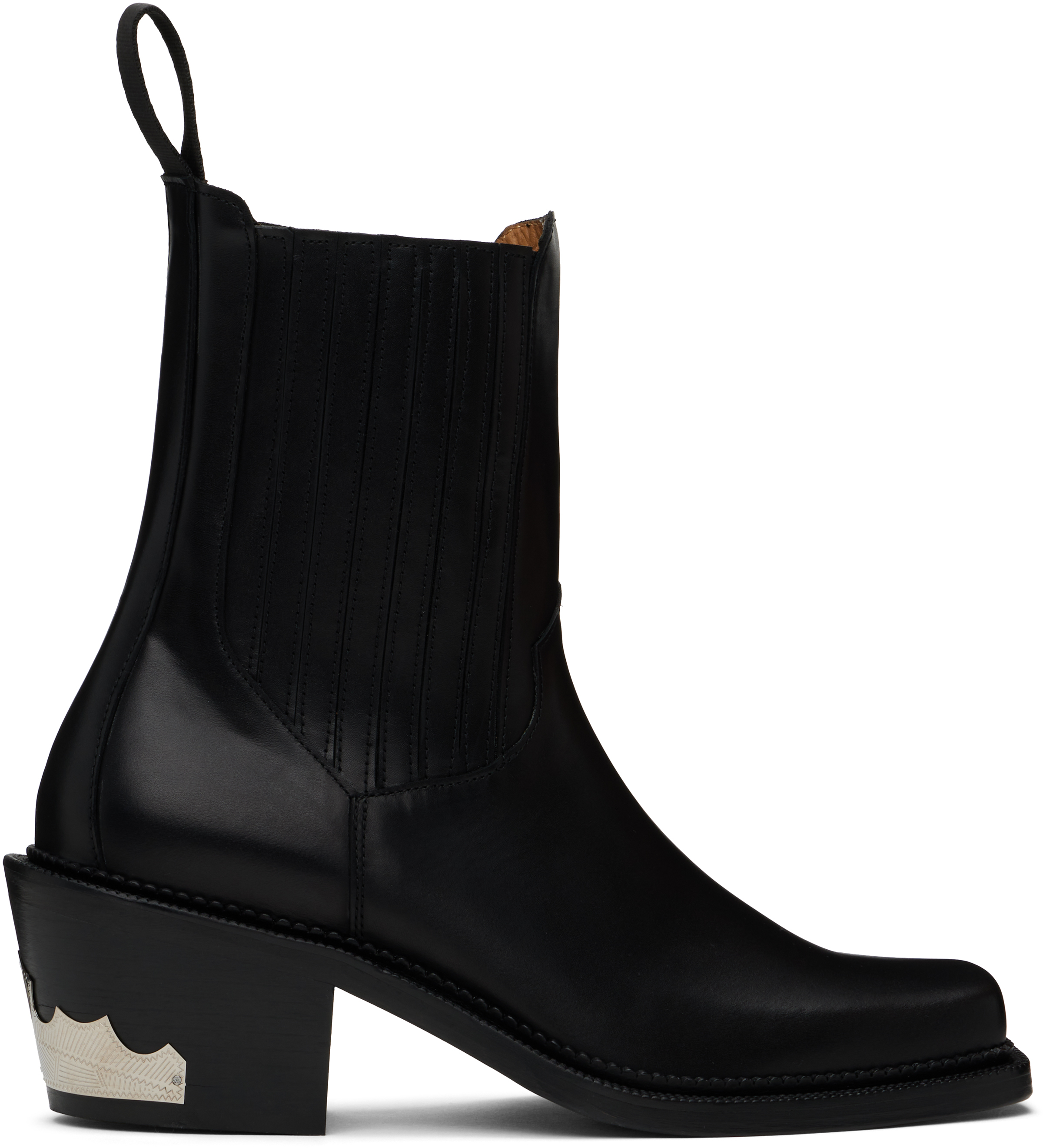 Black Square Toe Chelsea Boots