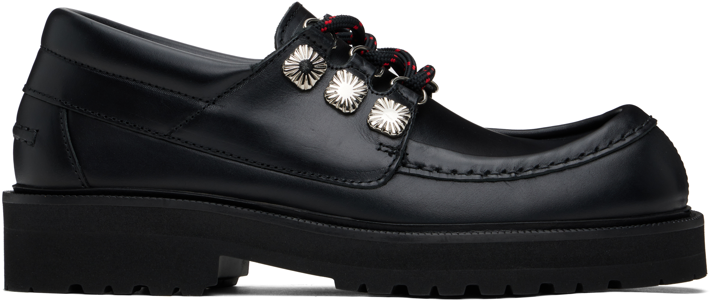 Black Hard Leather Derbys