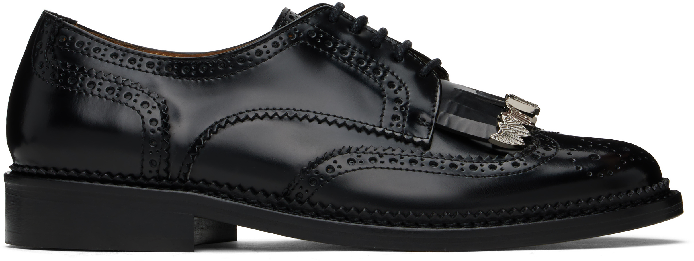 Black Polished Leather Derbys