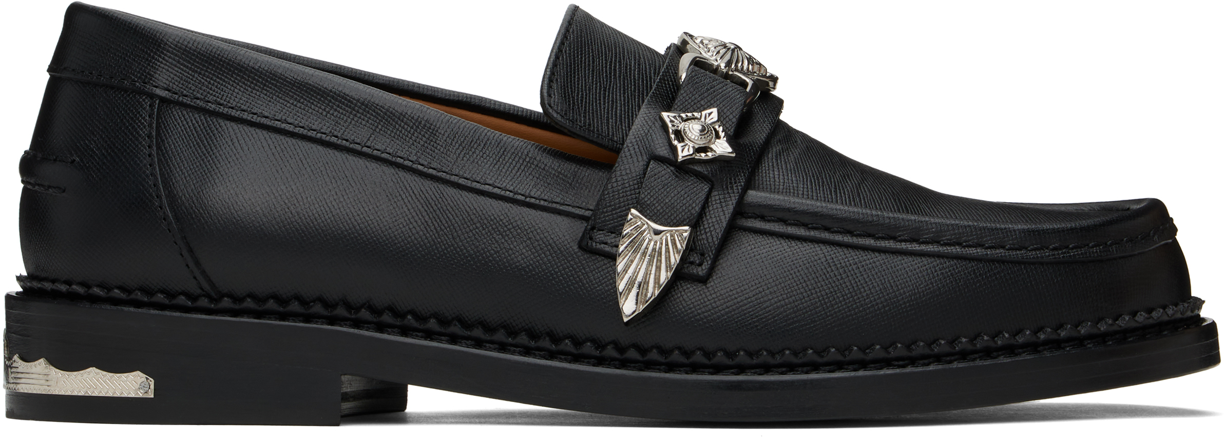 SSENSE Exclusive Black Saffiano Leather Loafers