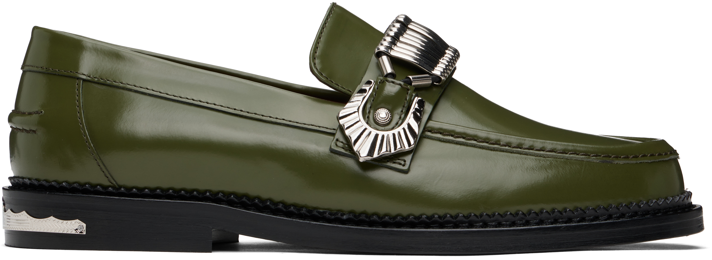 SSENSE Exclusive Green Polido Loafers