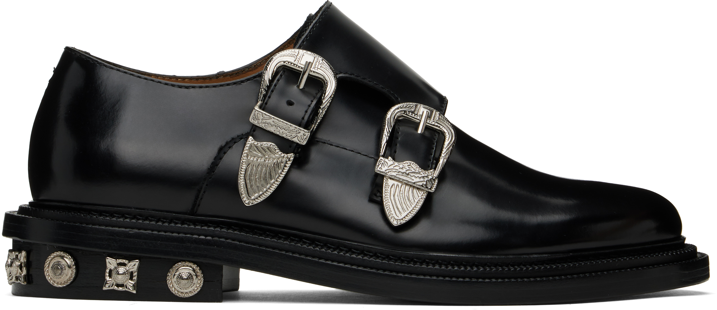 Black Polished Monkstraps