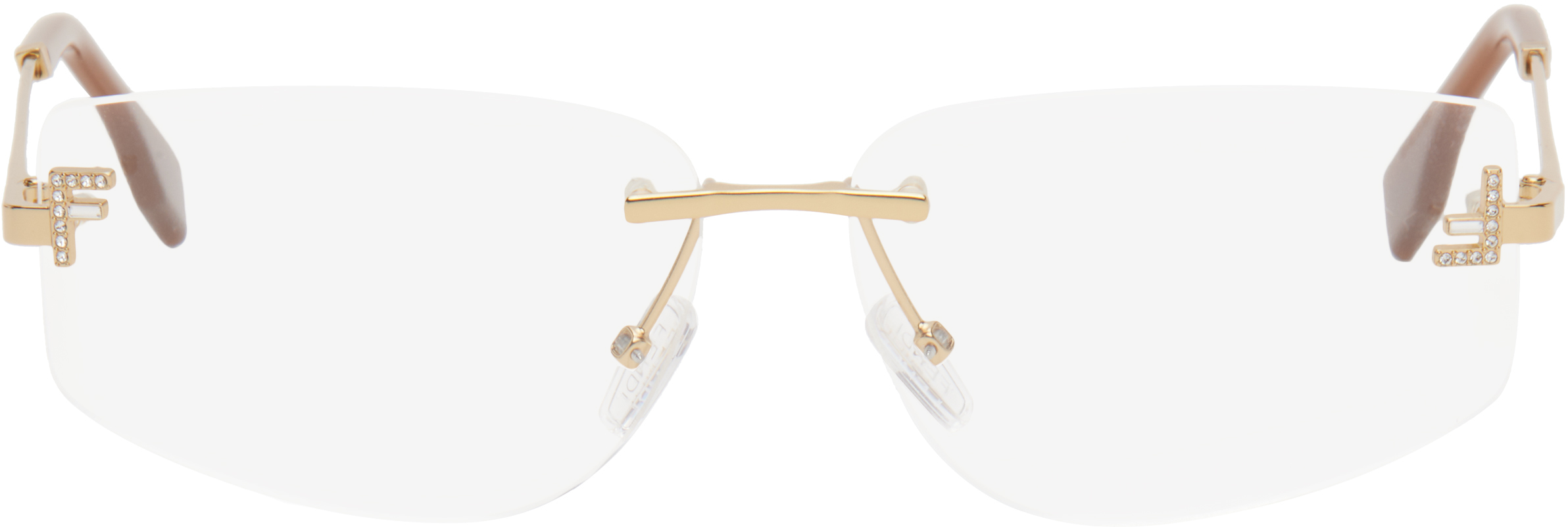 Gold Fendi First Crystal Glasses