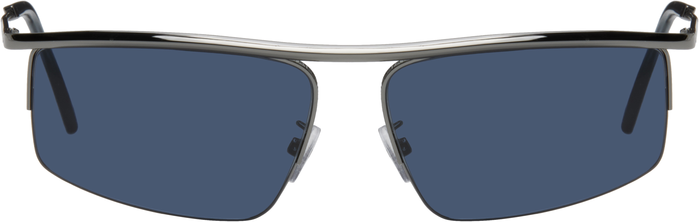 Shop Fendi Gunmetal '' Travel Sunglasses In Shiny Dark Ruthenium