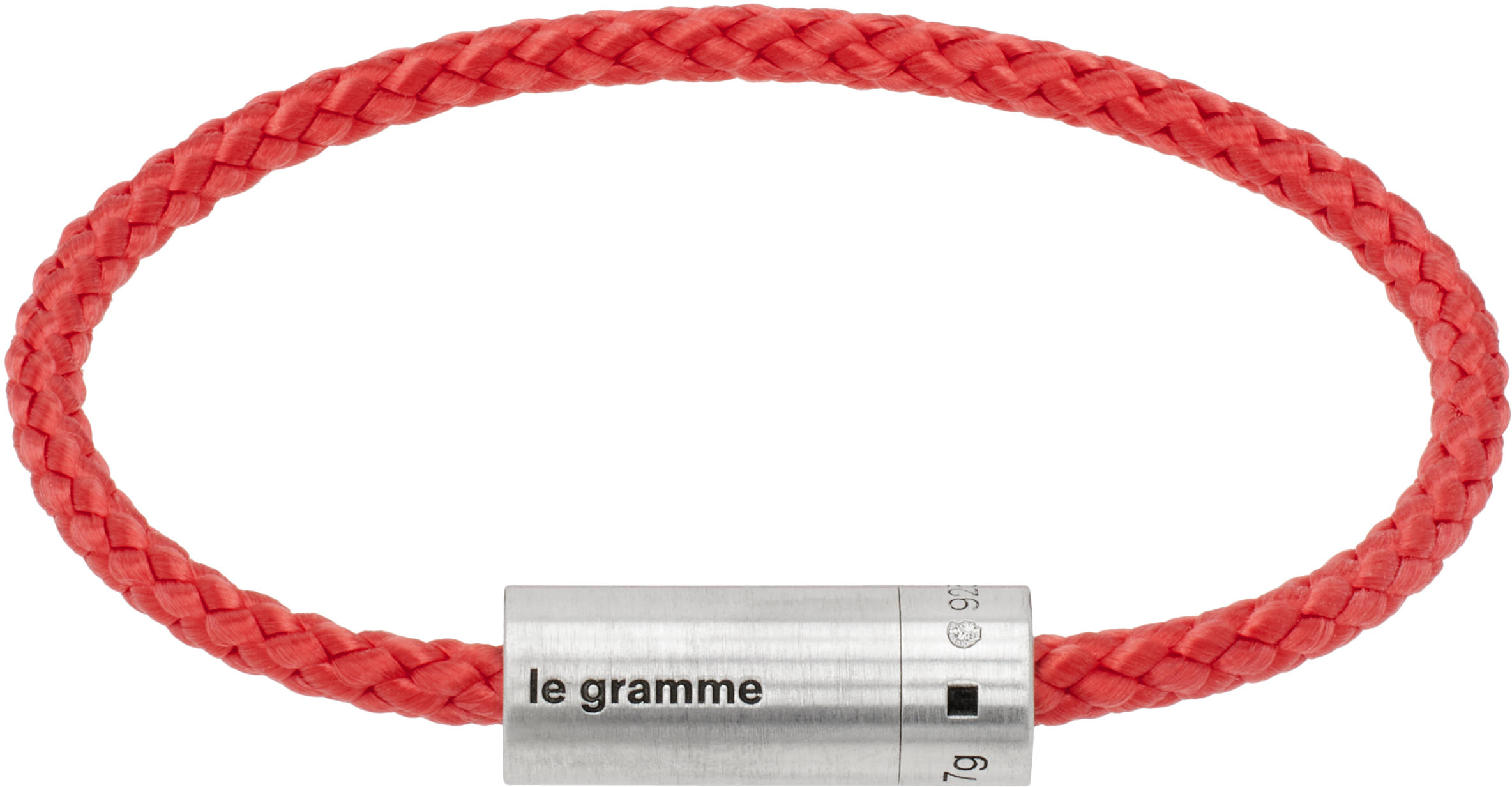 Shop Le Gramme Red Nato Cable 'le 7g' Bracelet