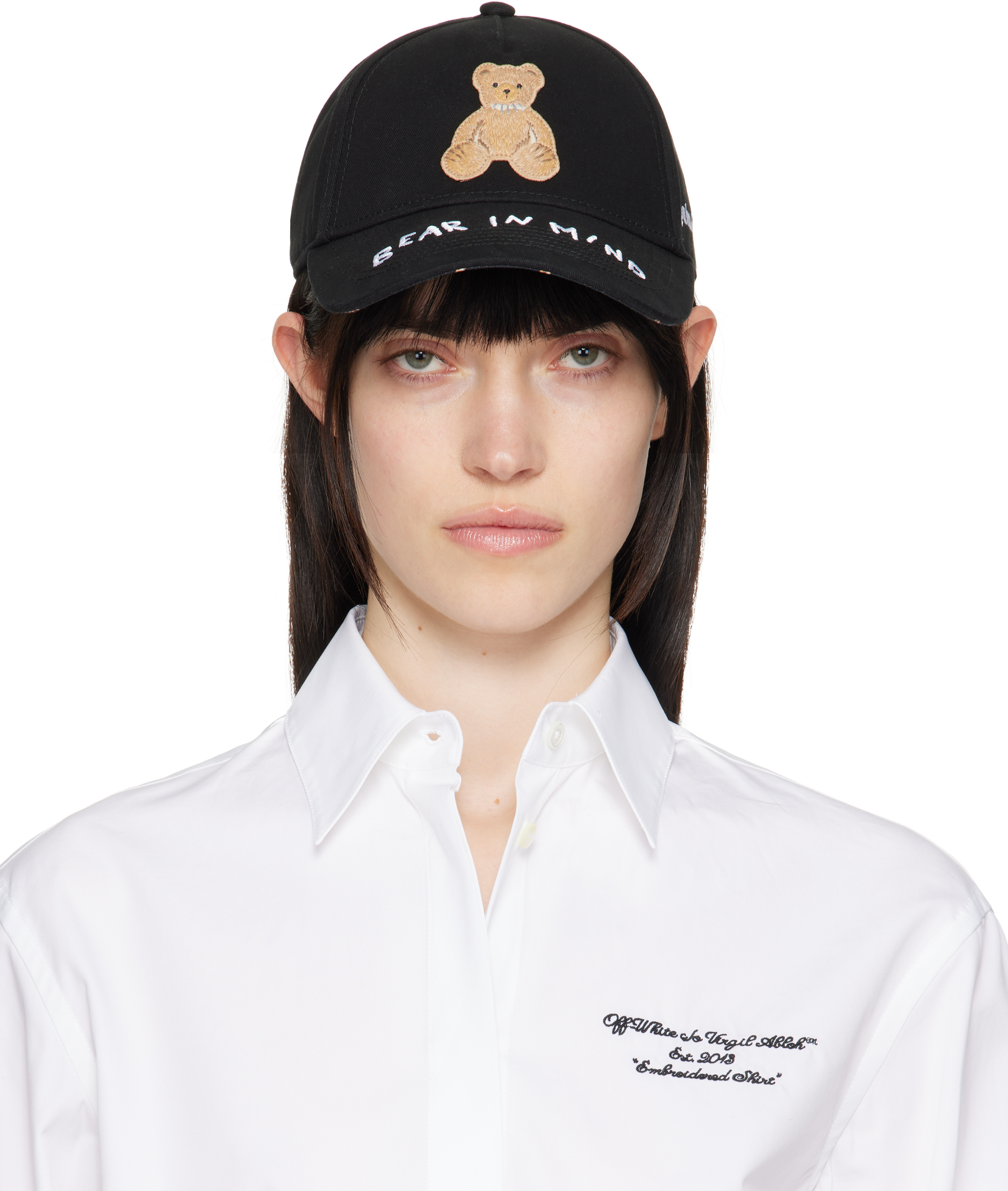 Black 'Bear In Mind' Baseball Cap