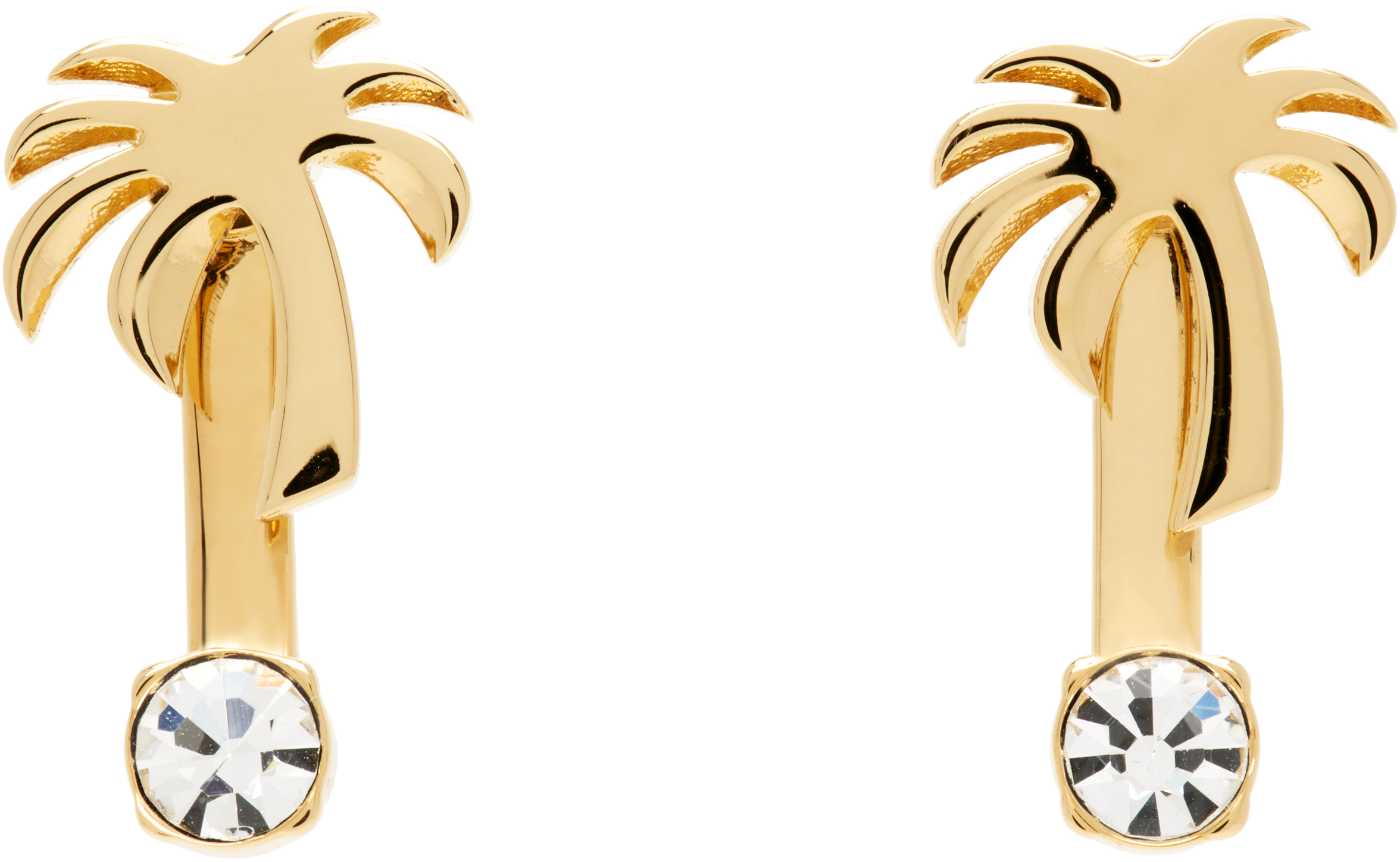【関税込み】Palm Angels ゴールド Palm ストラス ピアス Palm Angelsのゴールド Palm ストラス ピアスがセール中