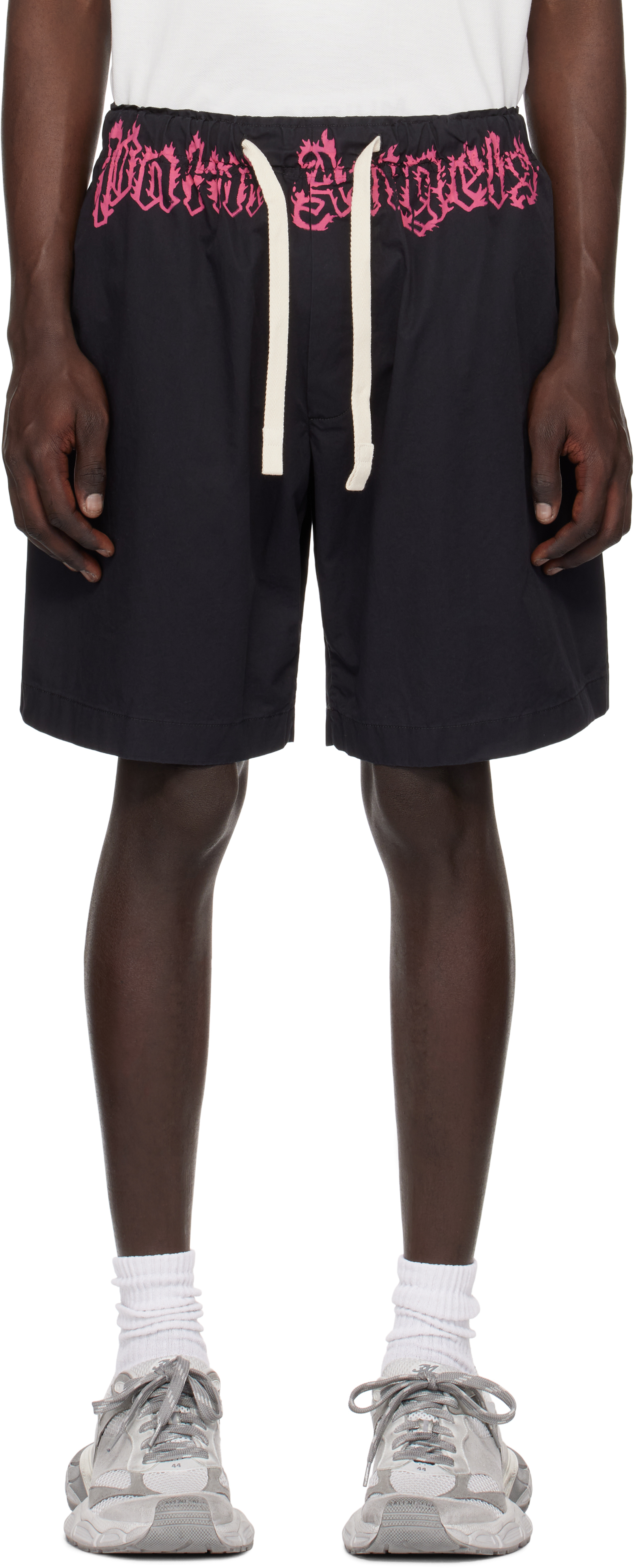 Black Waist Logo Shorts