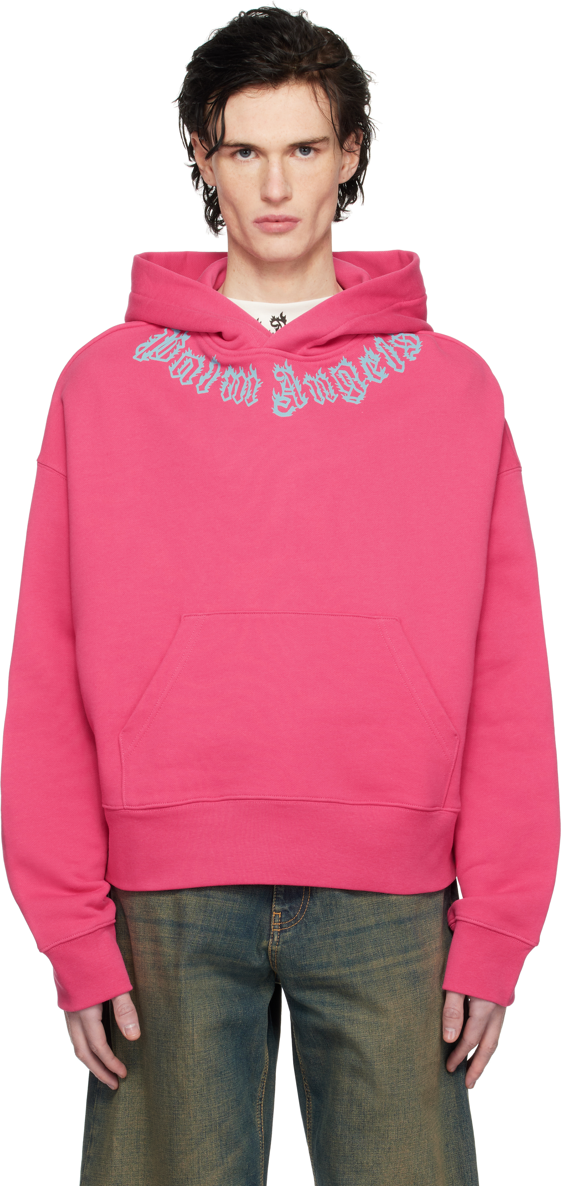 Pink Neck Logo Hoodie