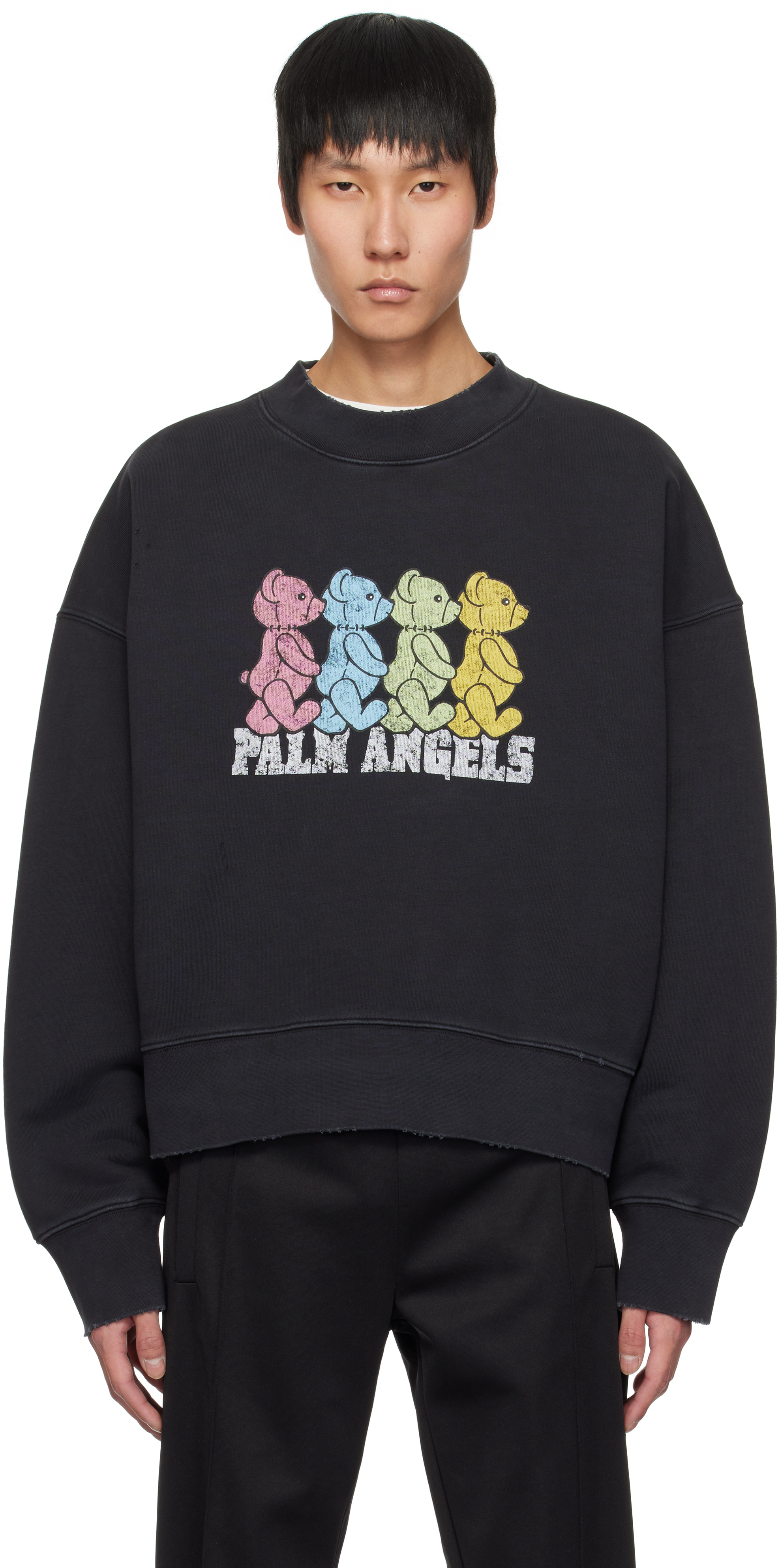 【関税込み】Palm Angels ネイビー College スウェットシャツ Palm Angels メンズ スウェットシャツ | SSENSE 日本