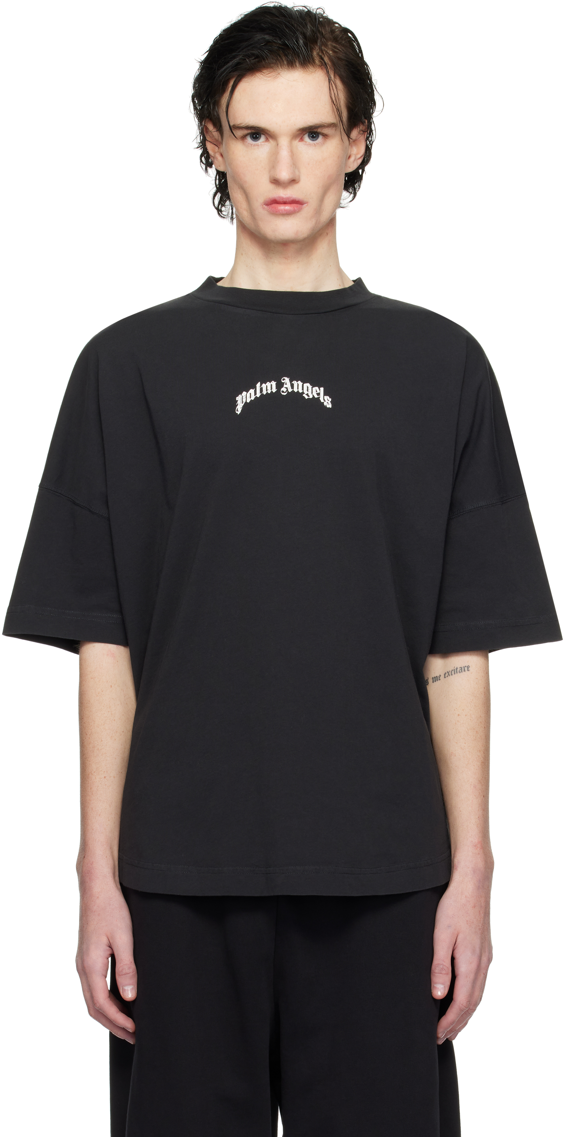 Black Curved Logo T-Shirt