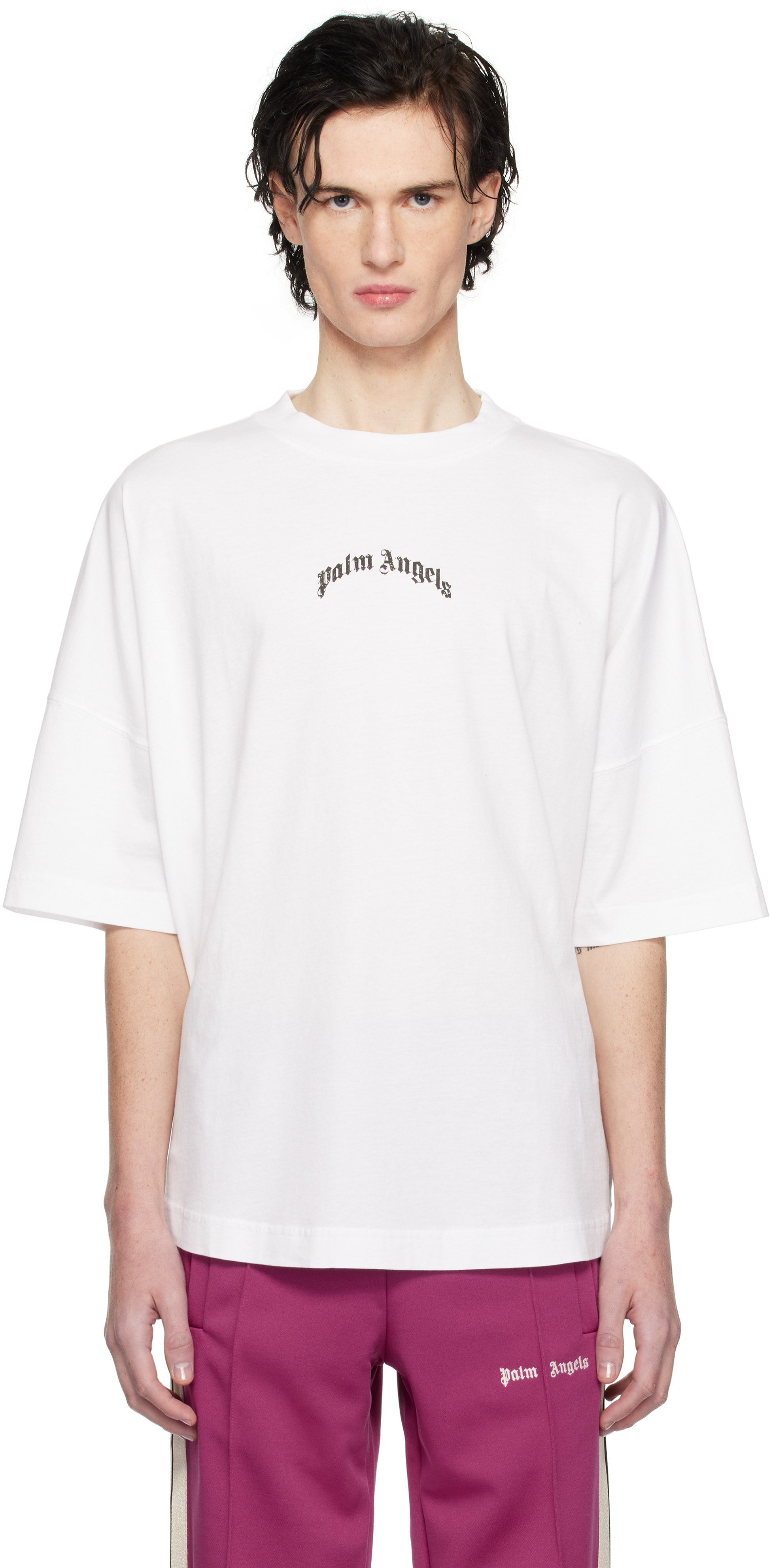 White Curved Logo T-Shirt