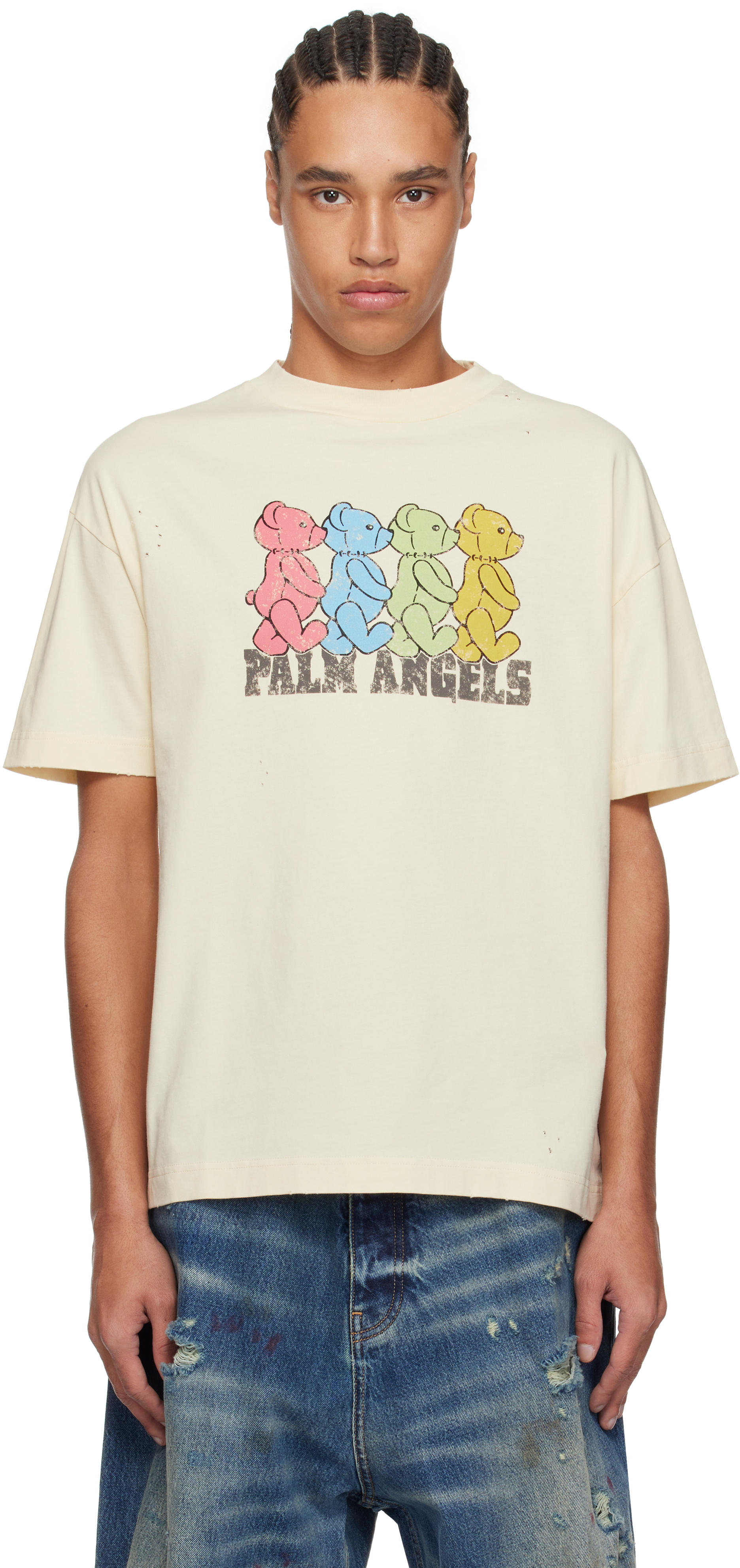 ★人気★【Palm Angels】'bear' White Cotton T-shirt BEAR CLASSIC T-SHIRT in white - Palm Angels® Official