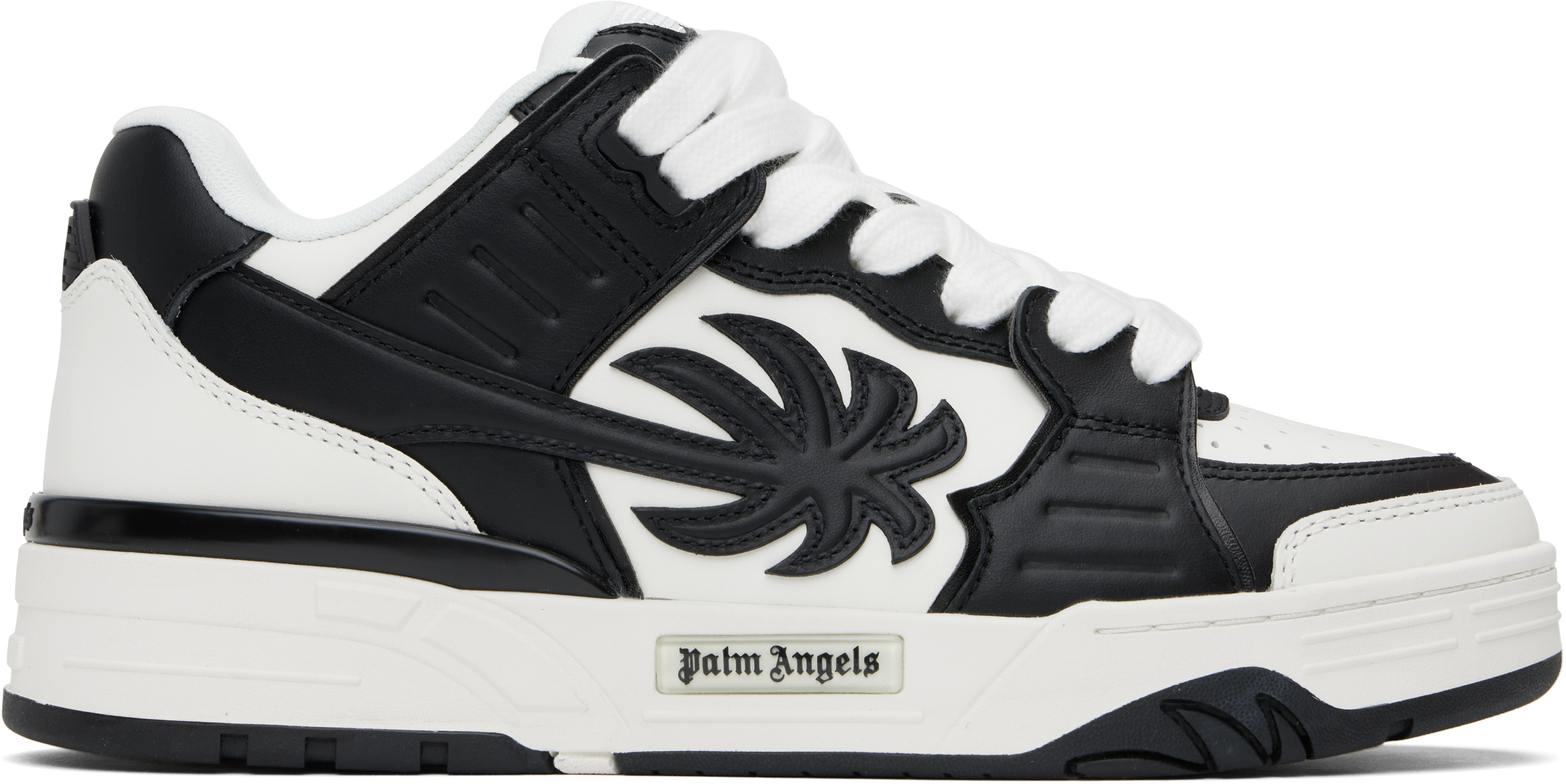関税送料込◆Palm Angels◆Venice ベニス レザー スニーカー Washed Venice Sneaker in WHITE - BLACK for Men | Palm Angels®