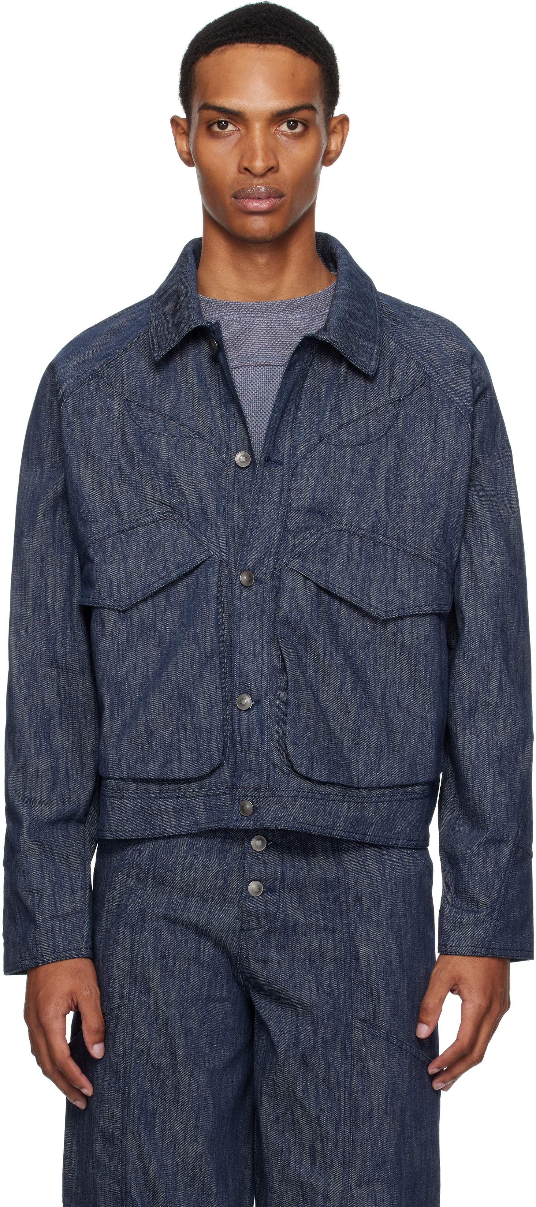 J.L - A.L _J. L - A. L_ Blue Mantle Denim Jacket