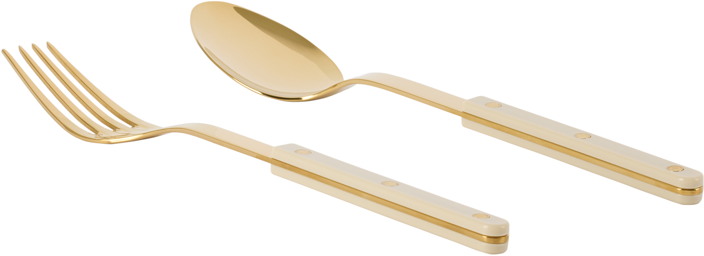 Sabre Gold & Beige Bistrot Solid Serving Set In Khaki