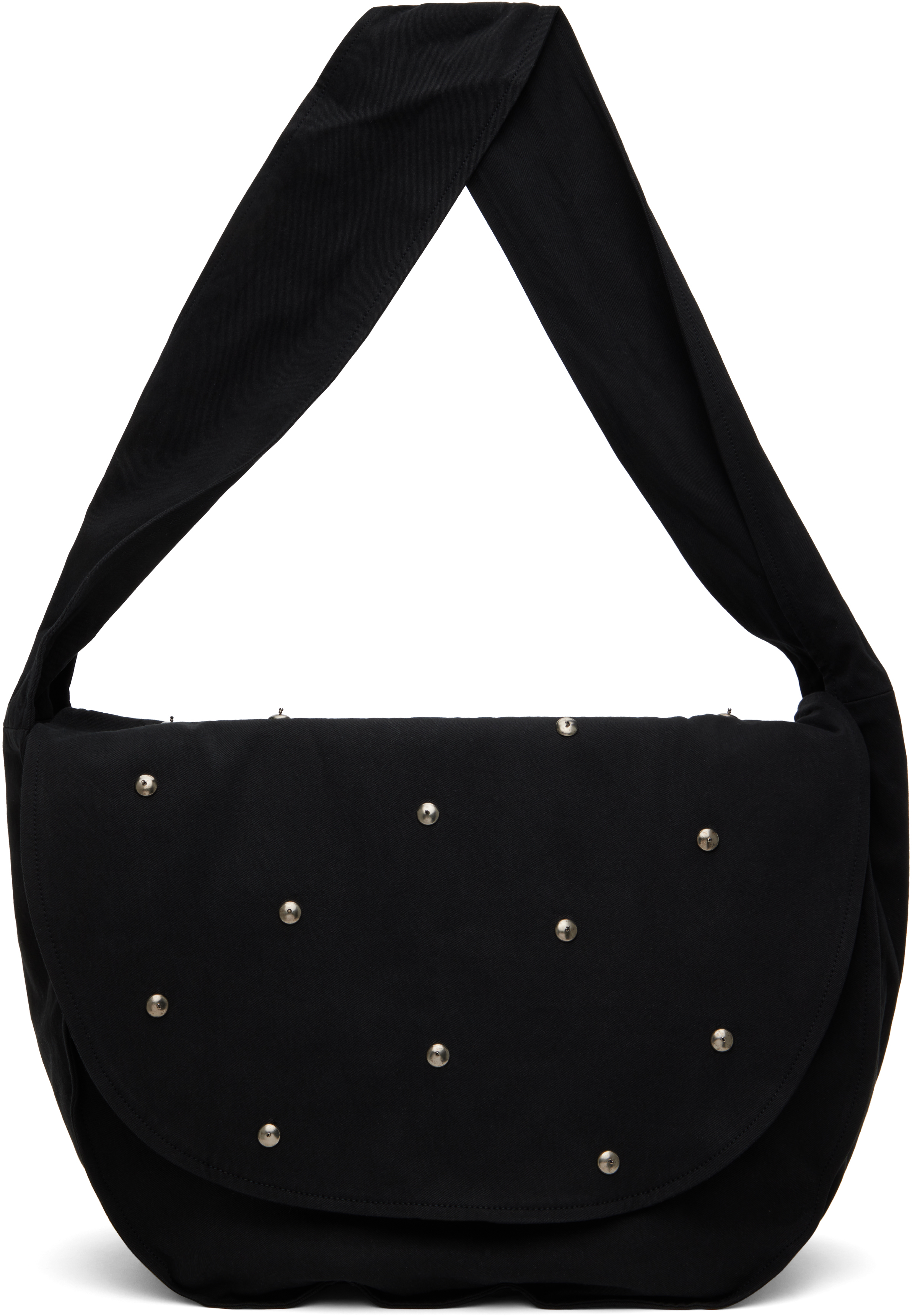 Black Metal Bead Messenger Bag