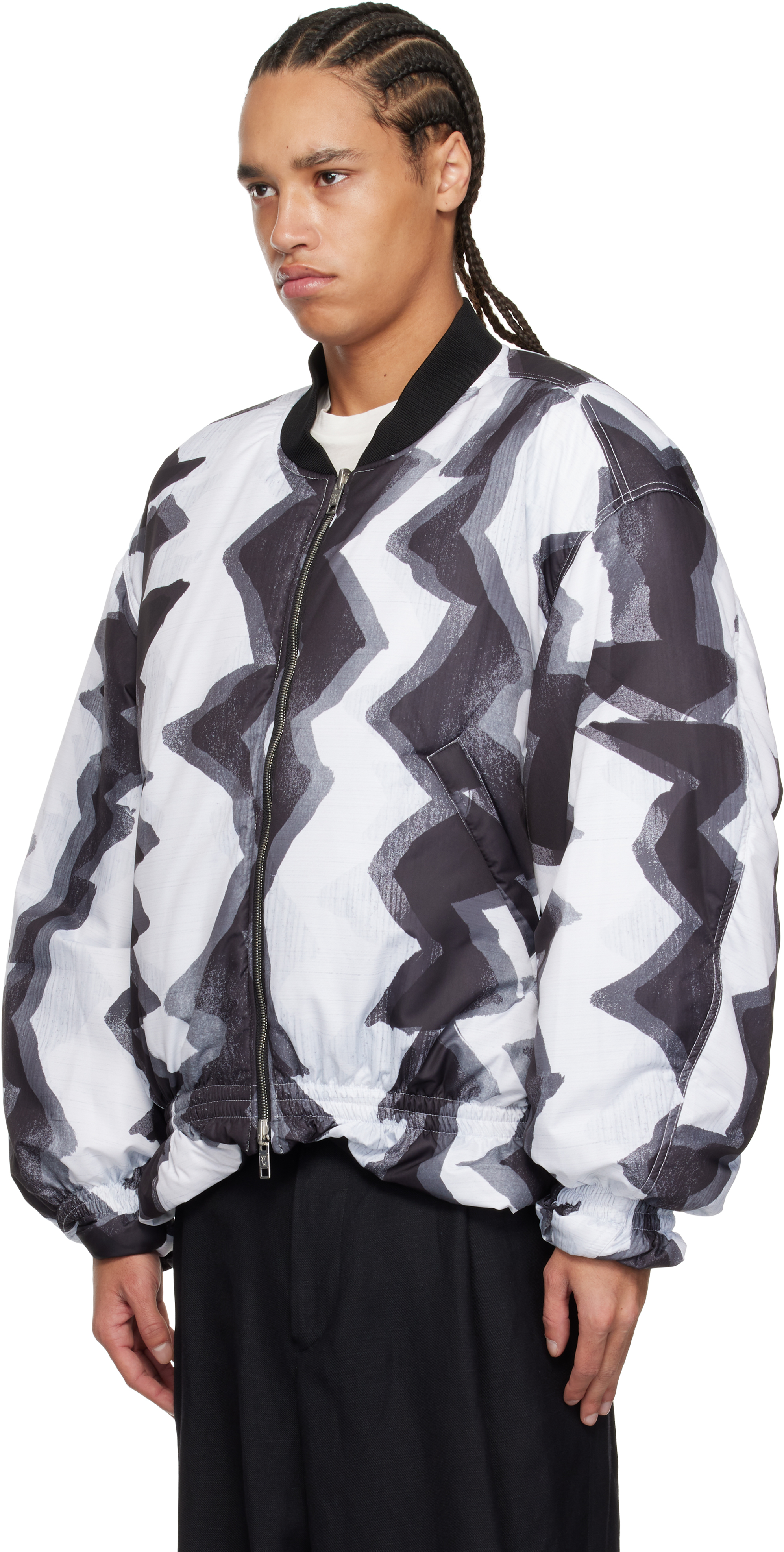 Wooyoungmi Black Ma-1 Reversible Bomber Jacket In Black914b