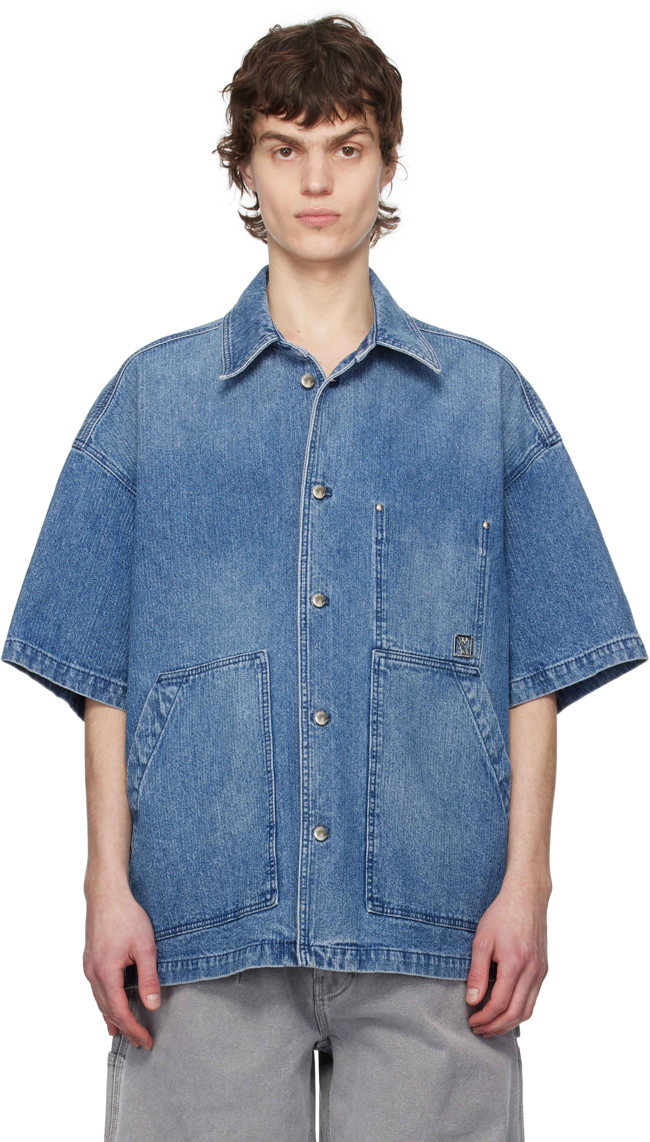 Blue Faded Denim Shirt