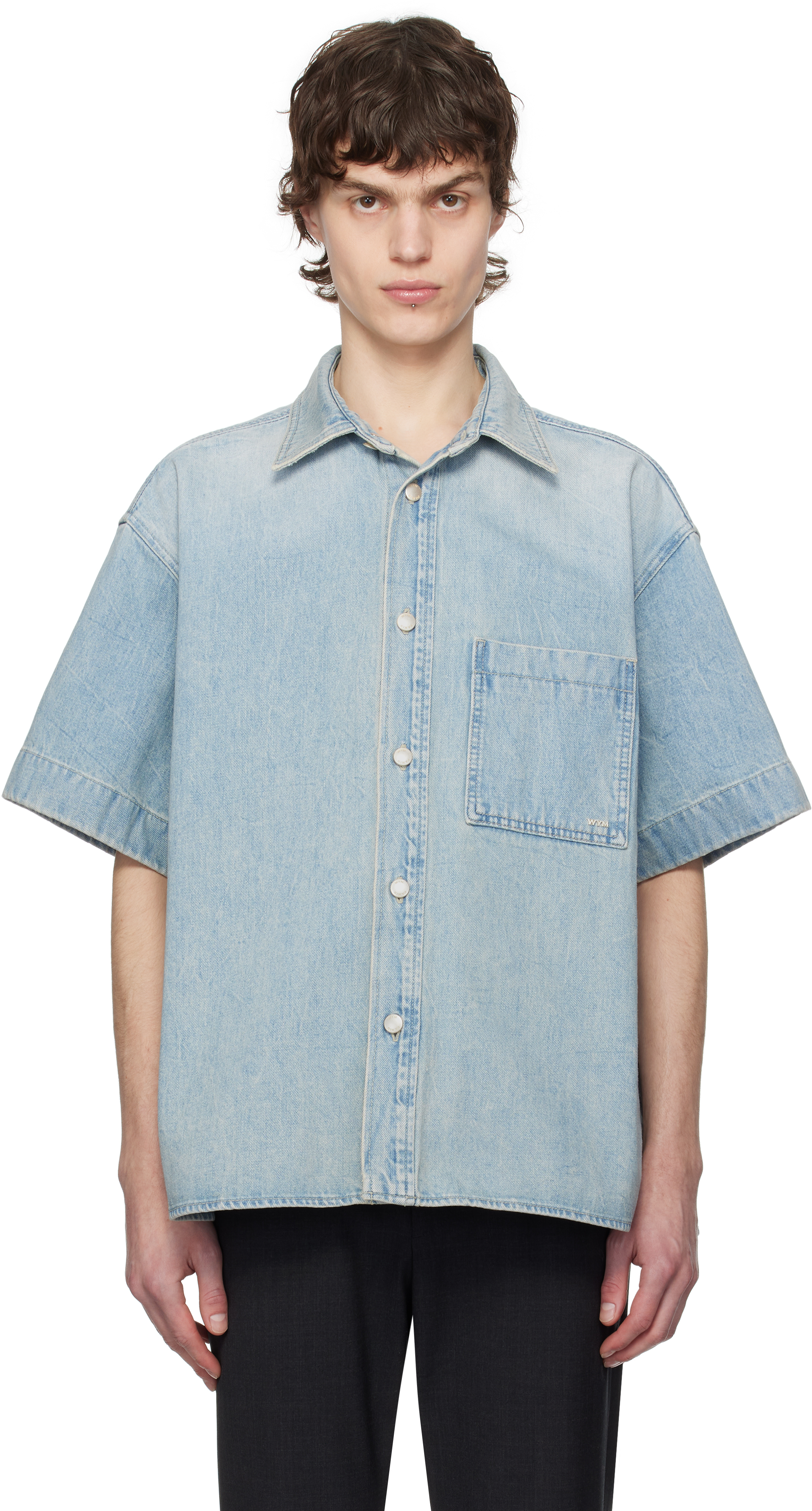 Blue Faded Denim Shirt