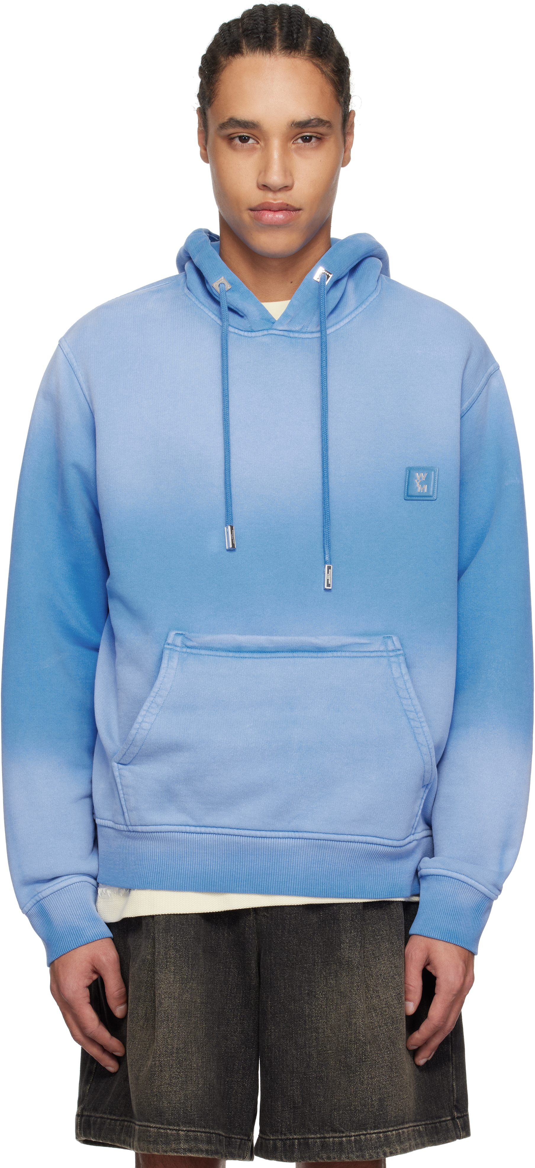 ☆人気☆Painted Logo Dyed Hooded Zip-Up/WOOYOUNGMI☆ Pink Painted Logo Dyed Zip-Up Hoodie by WOOYOUNGMI on Sale