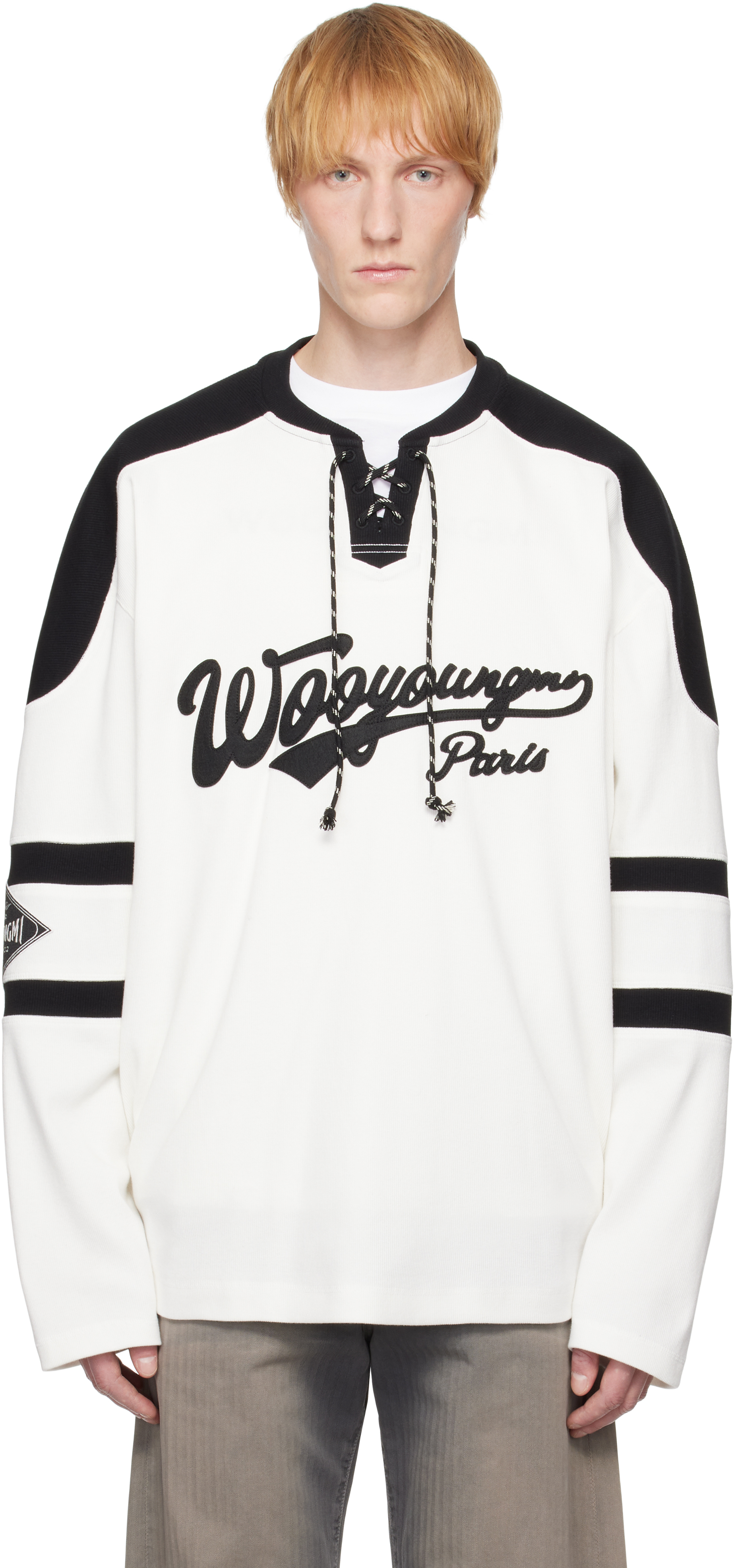 White Long Sleeve Rugby T-shirt