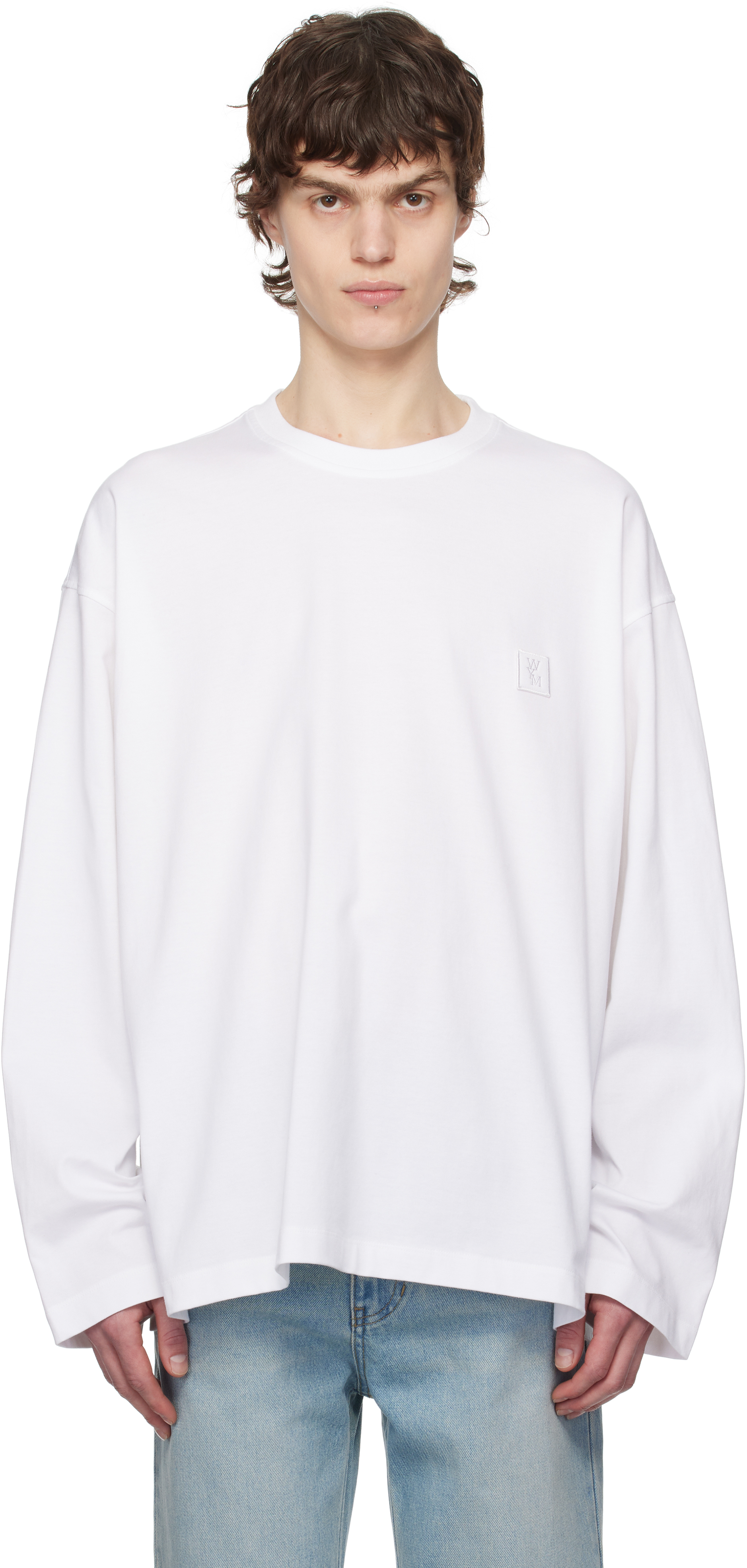 White Flower Back Logo Long Sleeve T-shirt