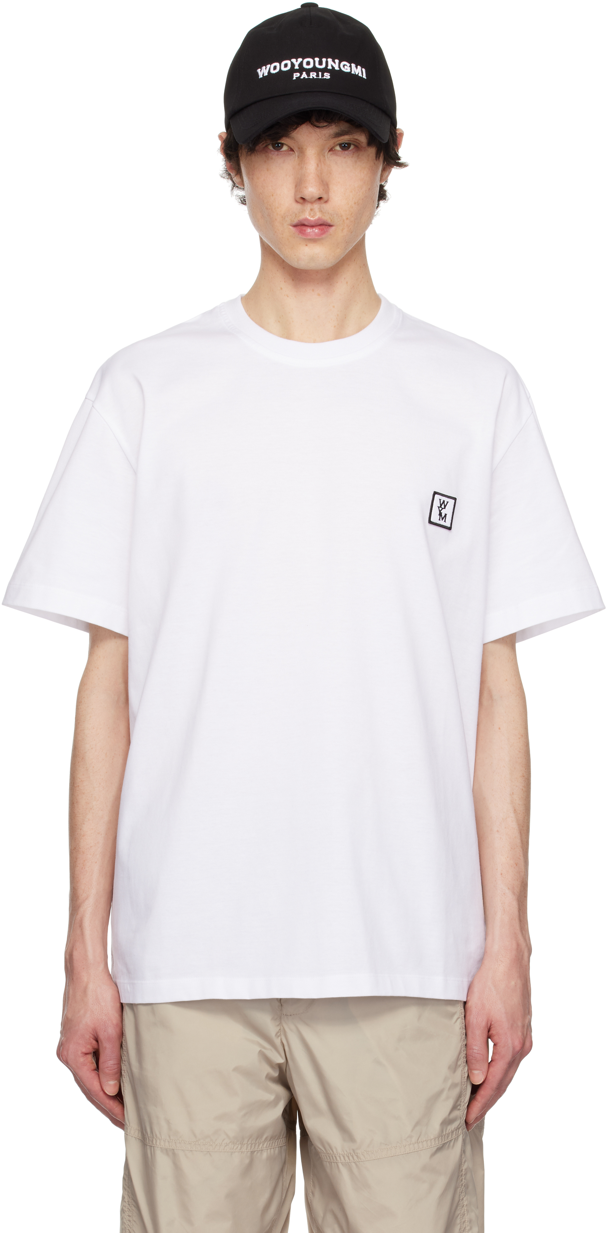 White Cotton Back Logo T-shirt