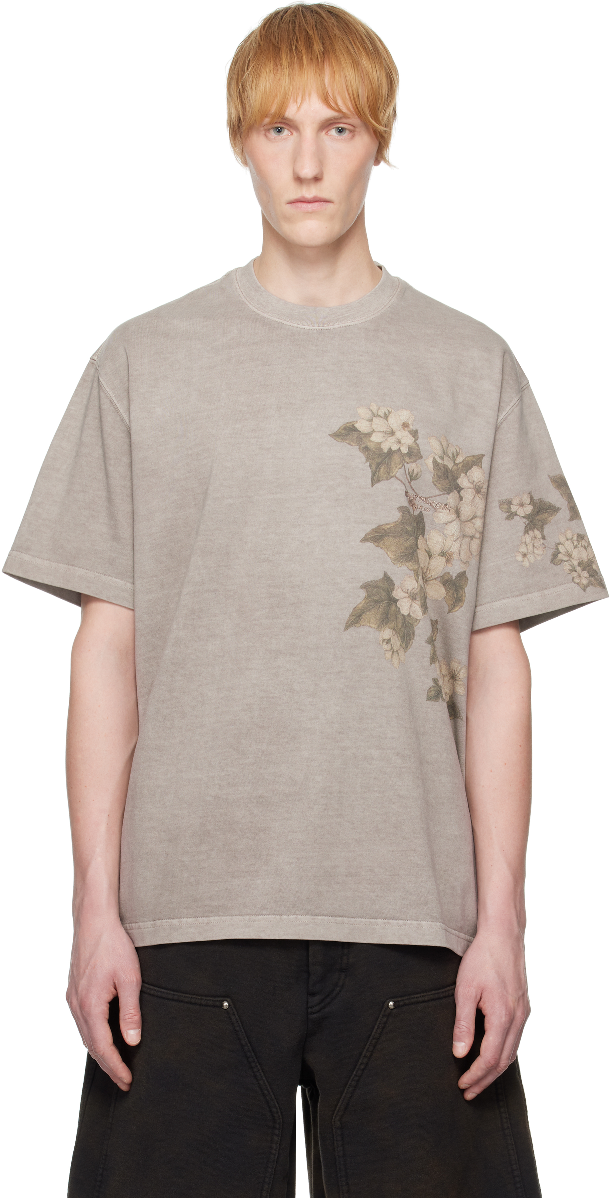 Gray Faded Flower T-shirt