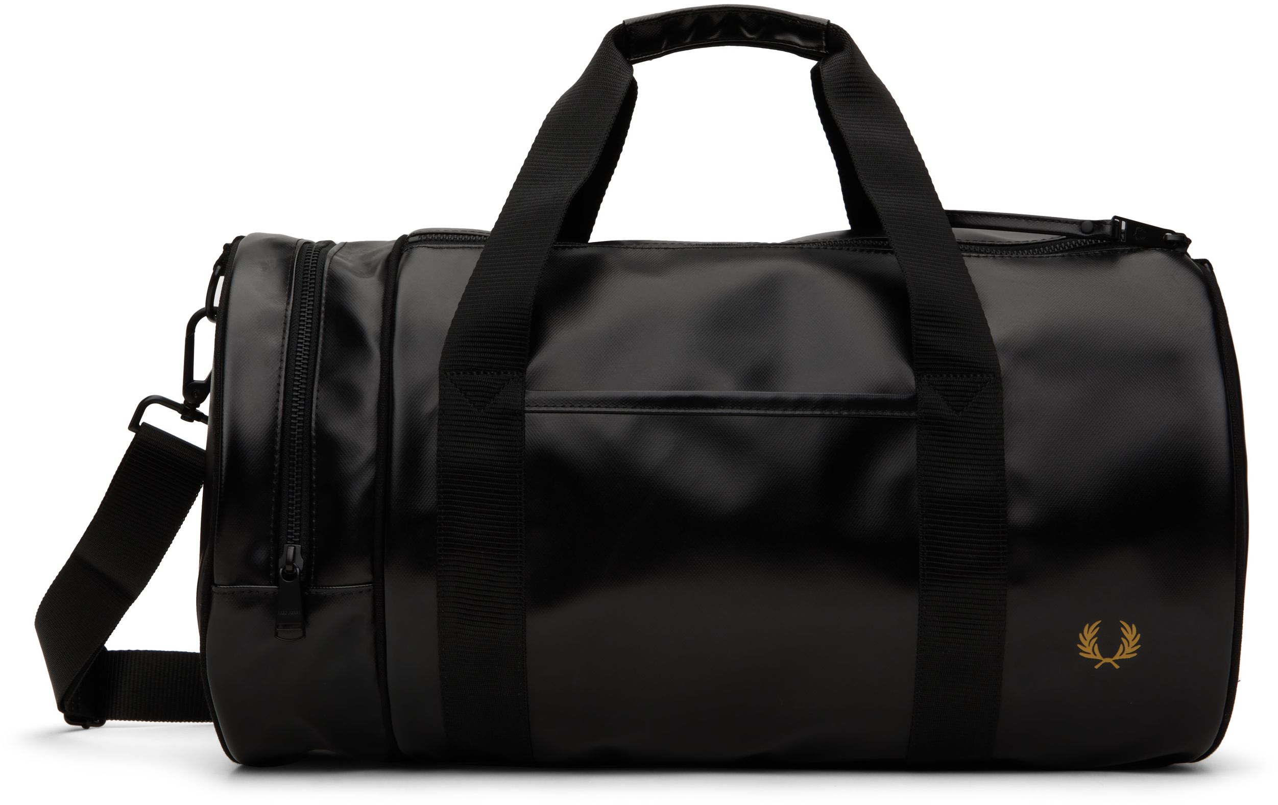 Black Tonal Barrel Duffle Bag