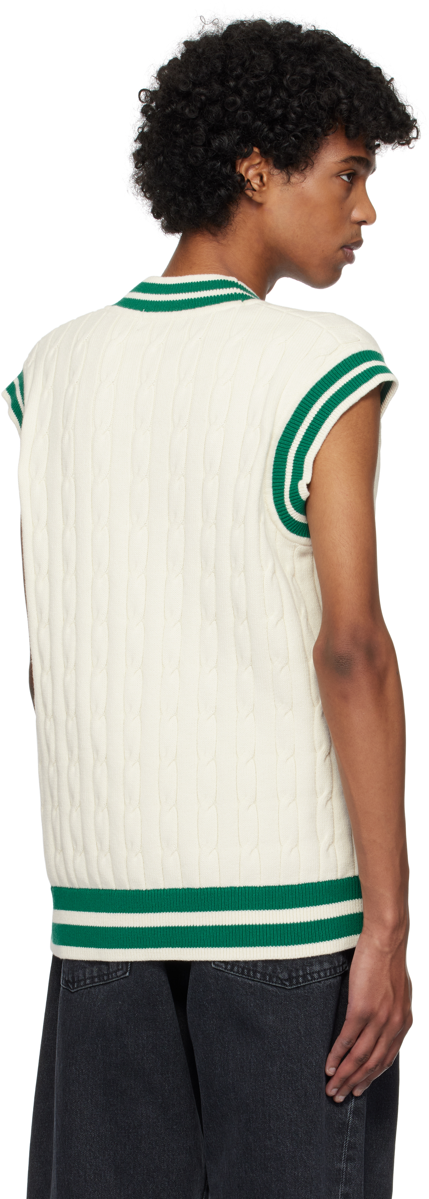 Fred Perry Cotton-blend Cable-knit Sweater Vest In 560