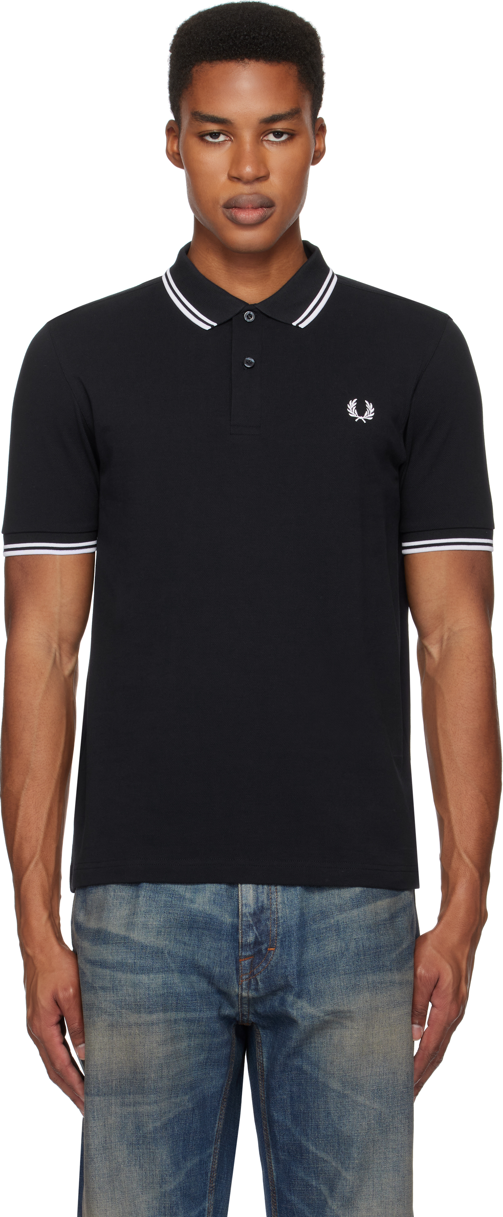 Navy Twin Tipped Polo