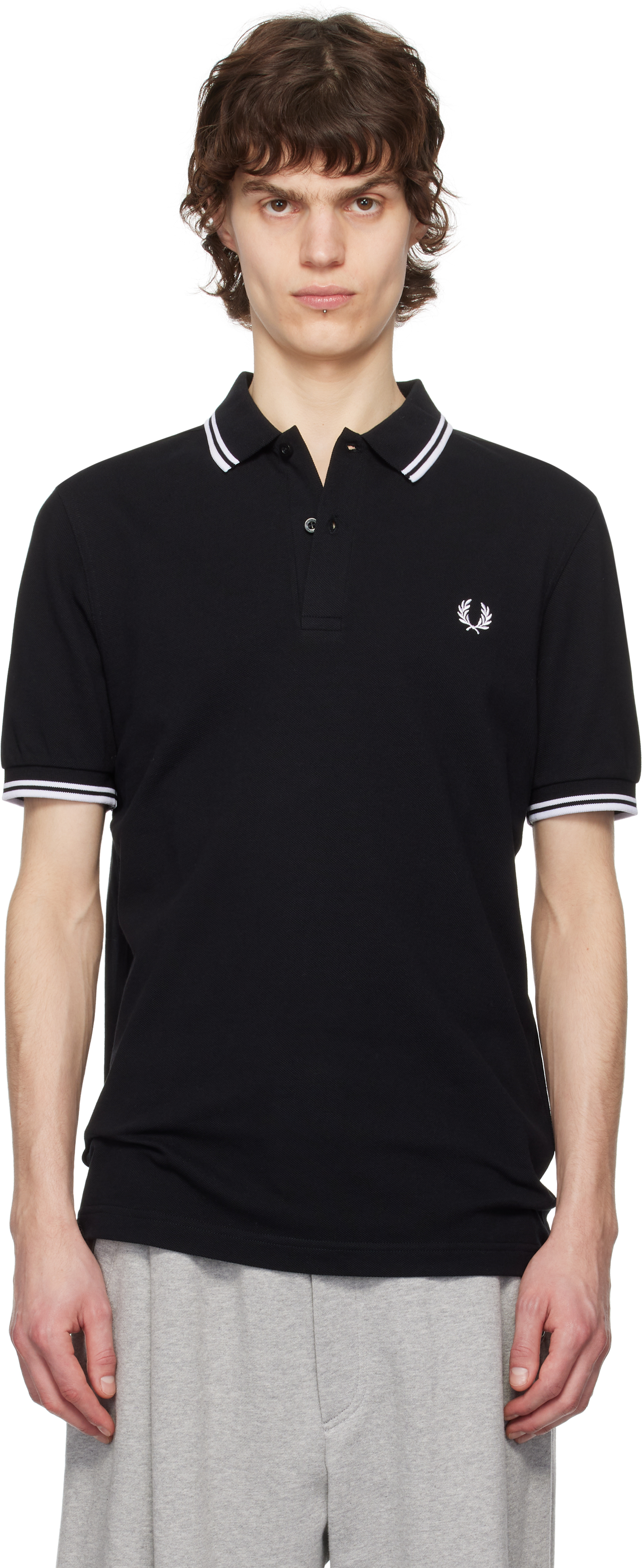 Black Twin Tipped Polo