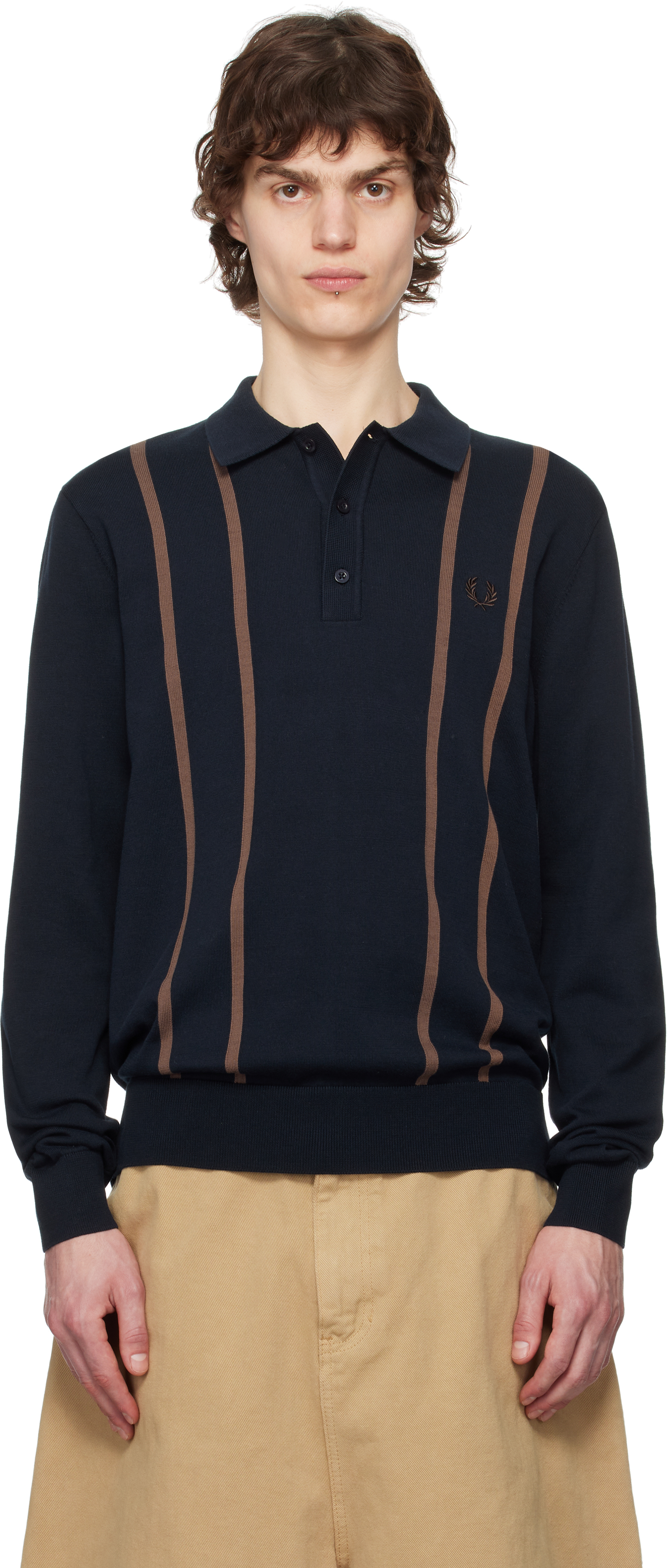 Navy Knitted Polo