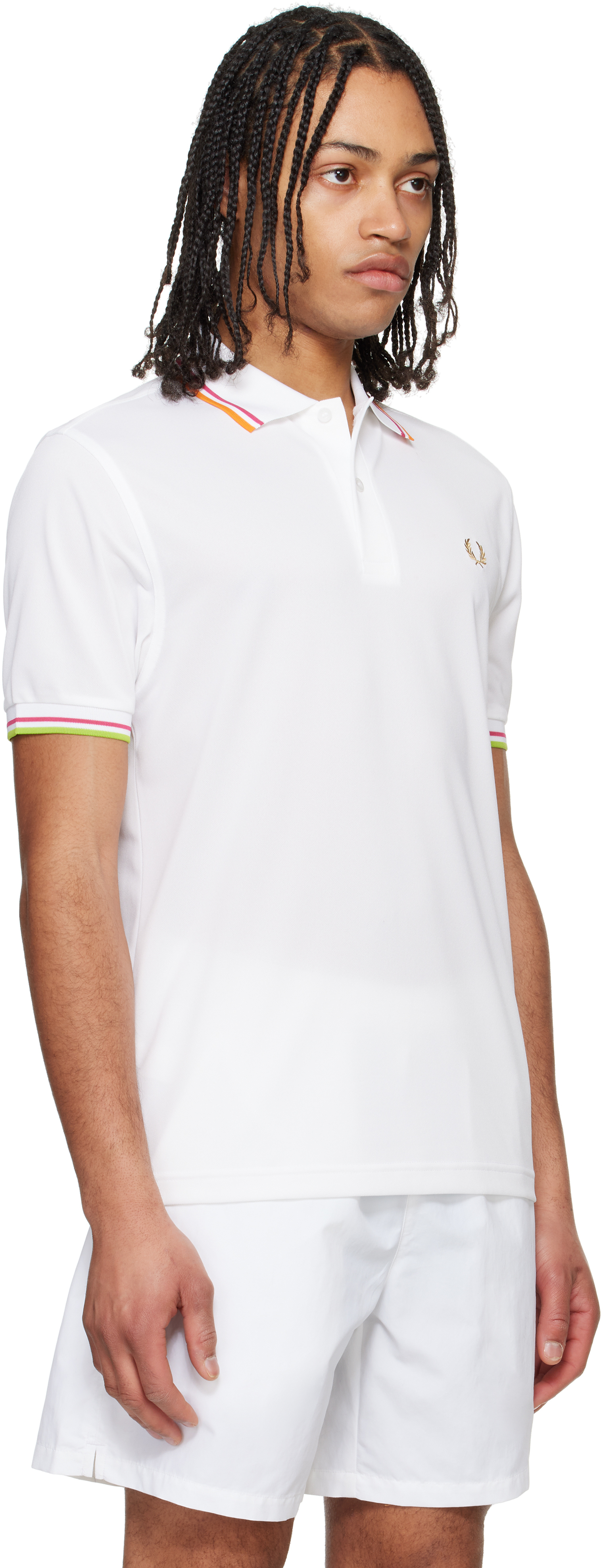 Fred Perry On Court Twin Tipped Recycled Polyester Polo Shirt In 100