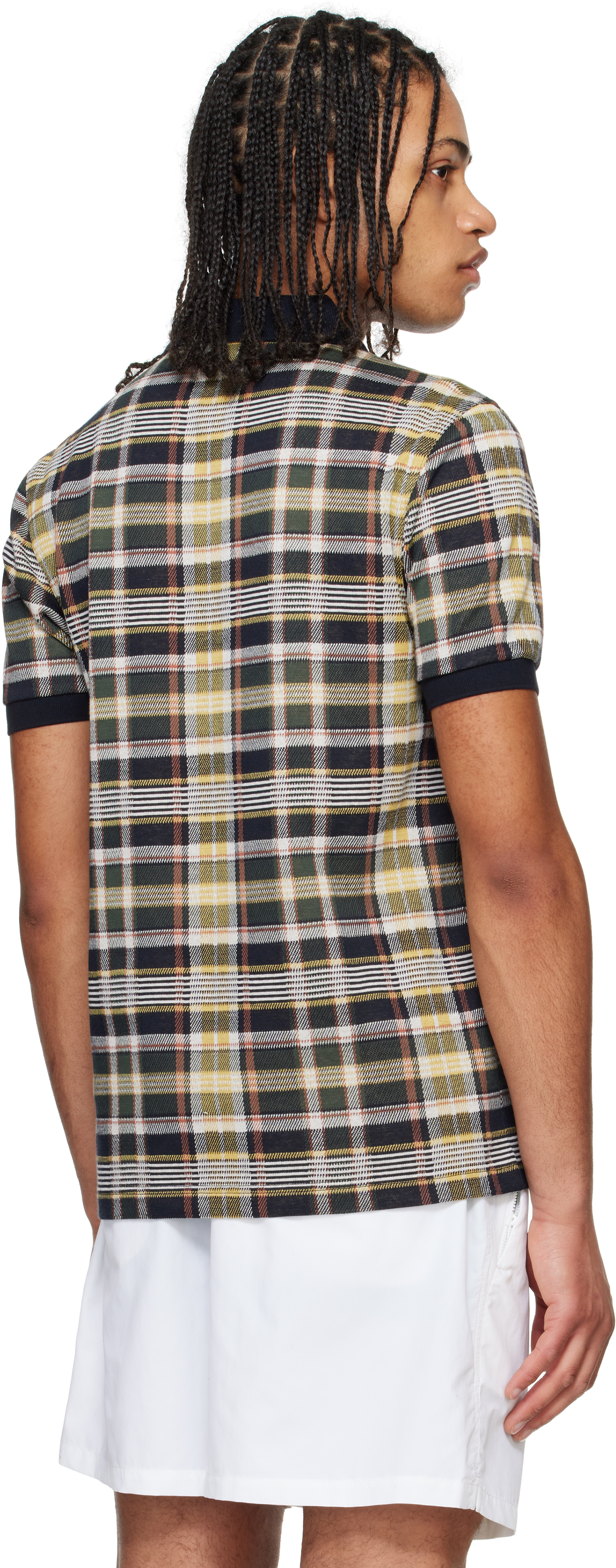 Fred Perry Navy Madras Polo In 608