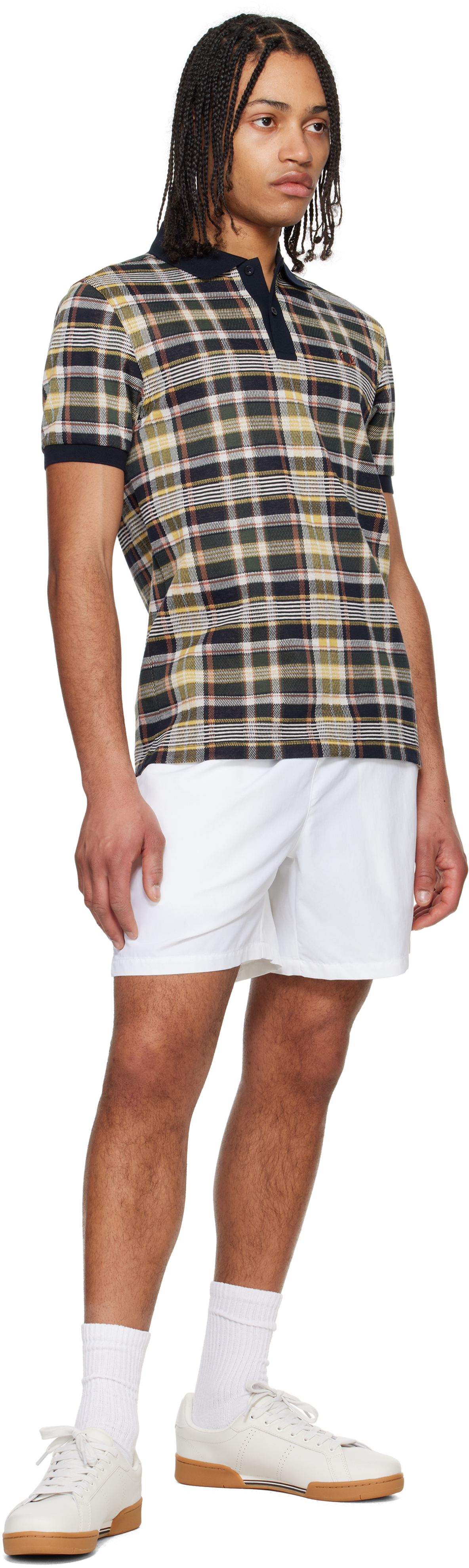 Fred Perry Navy Madras Polo In 608