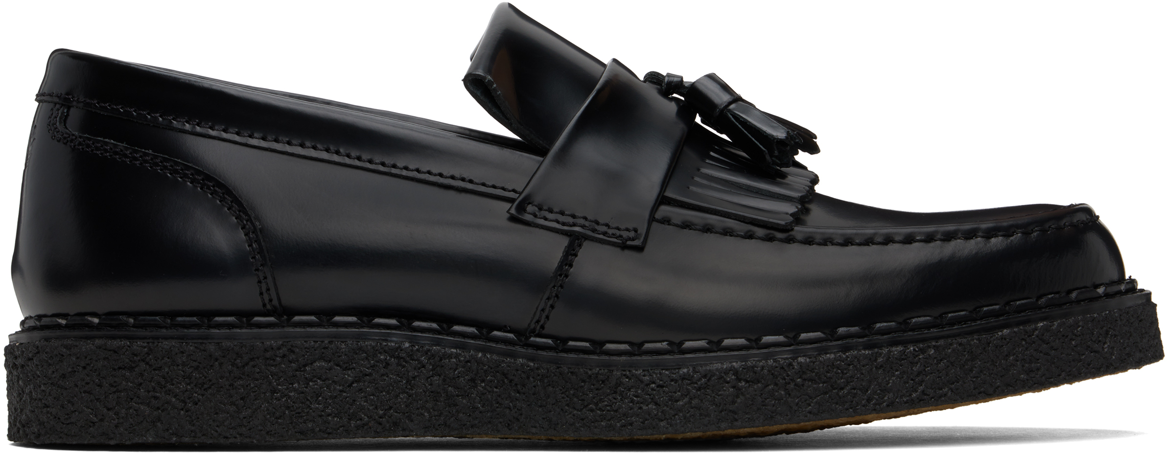 Fred Perry Black George Cox Edition Leather Tassel Loafers In 102 ModeSens